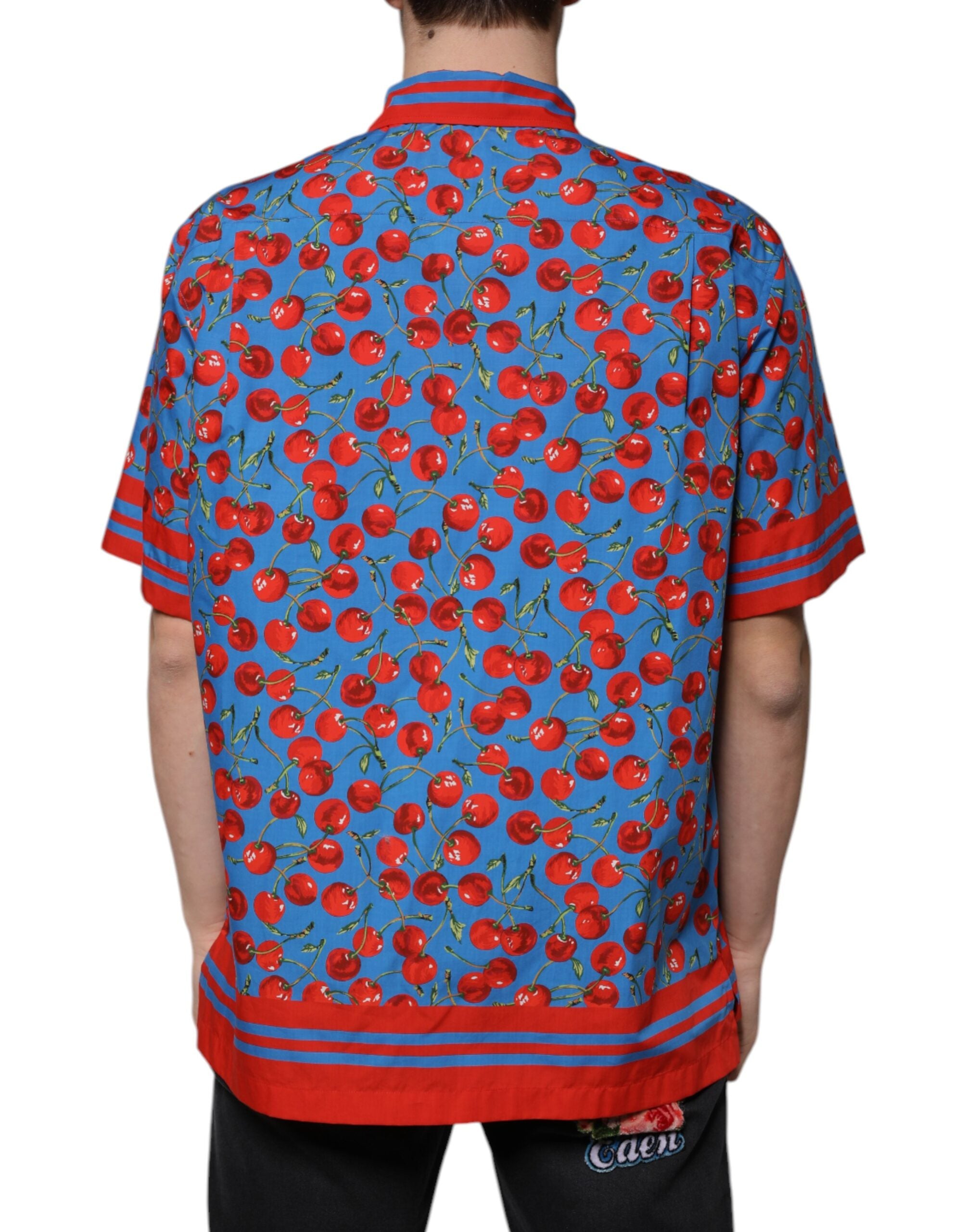 Dolce & Gabbana Blue Cherry памучна ежедневна риза с копчета