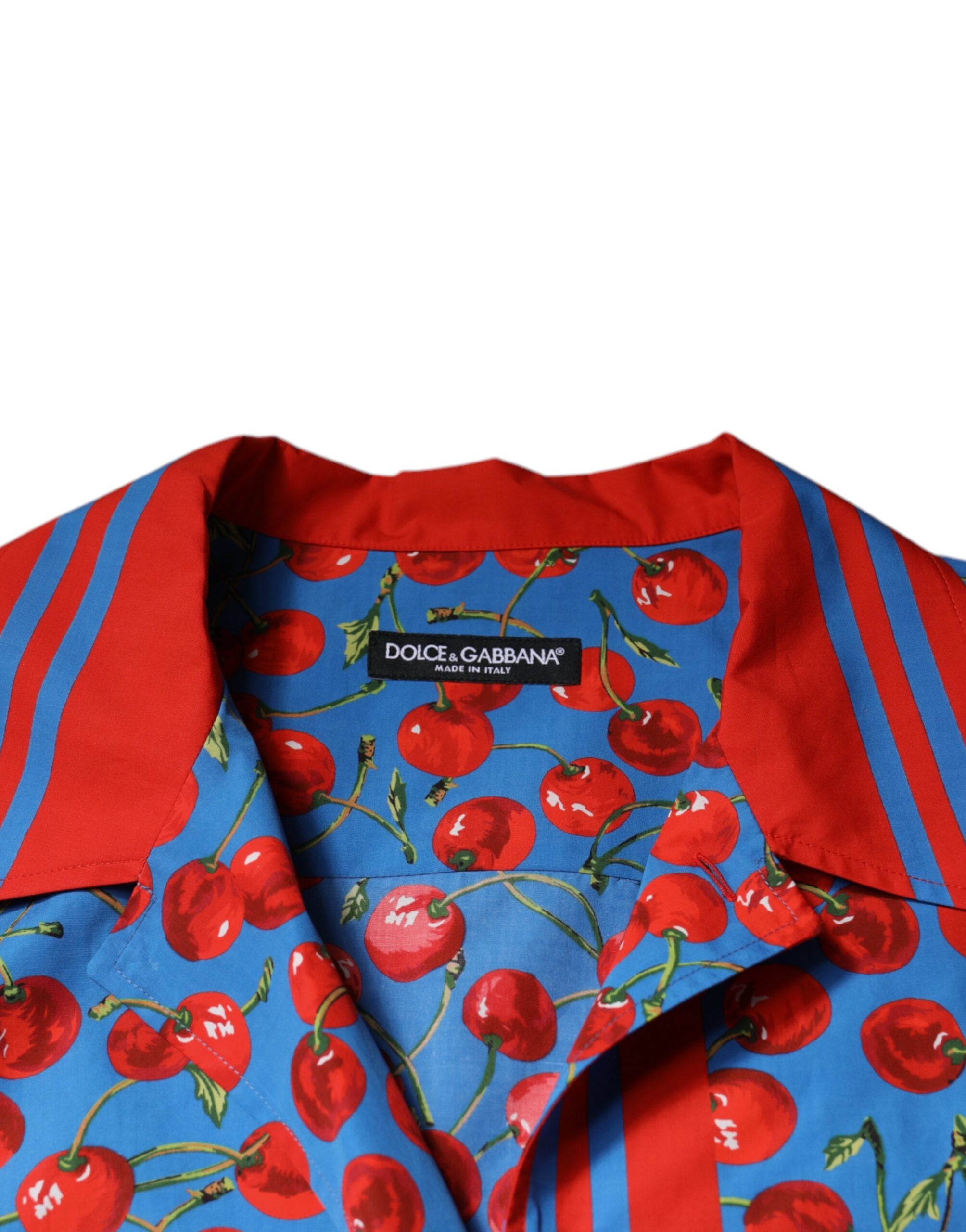 Dolce & Gabbana Blue Cherry памучна ежедневна риза с копчета