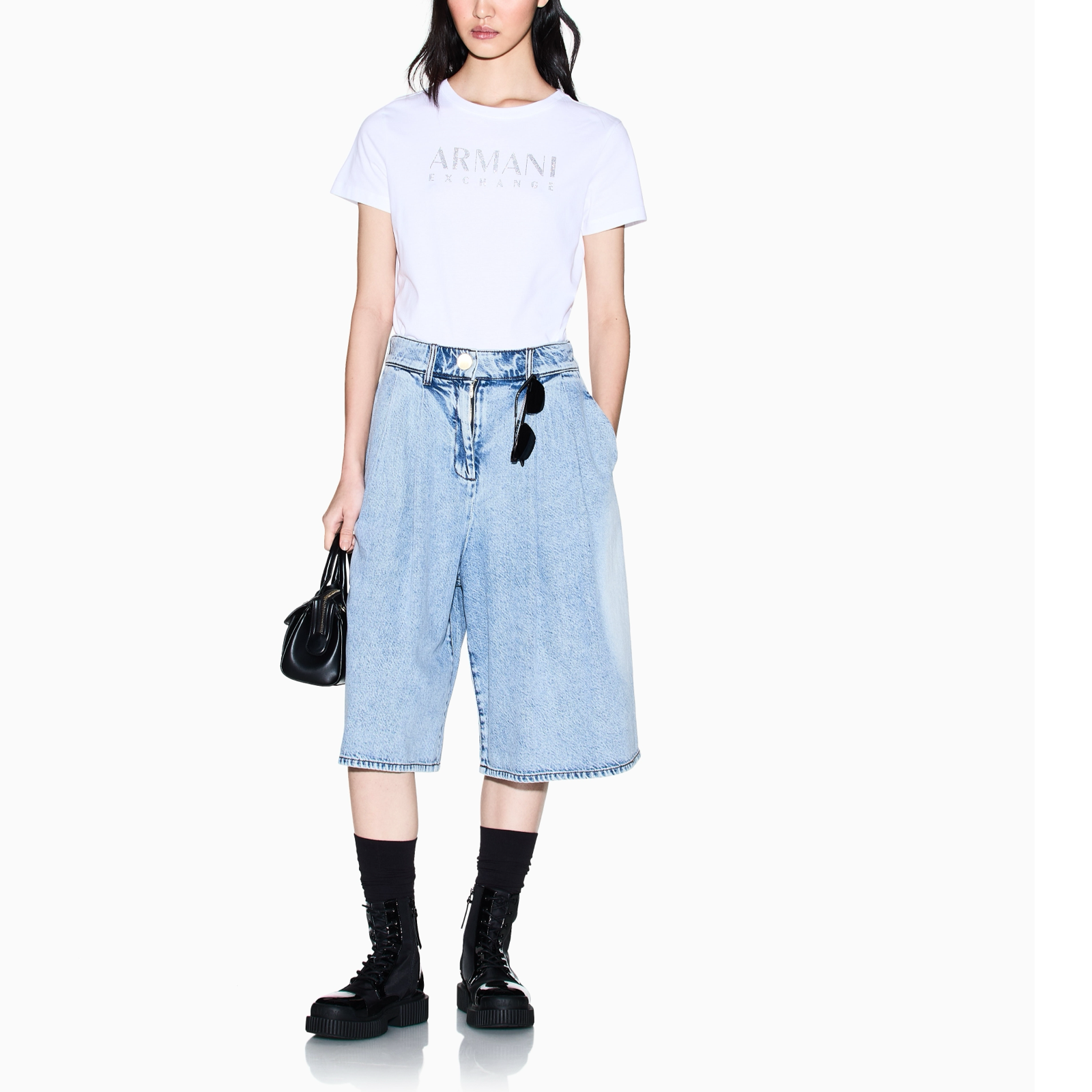 Дамска бяла тениска Armani Exchange Women T-shirt XW002294 AF17172 U0002 Front View