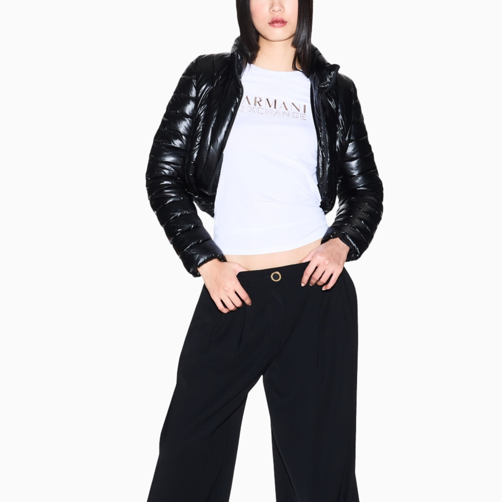 Дамска бяла тениска Armani Exchange Women T-shirt XW001837 AF16294 U0002 Front View