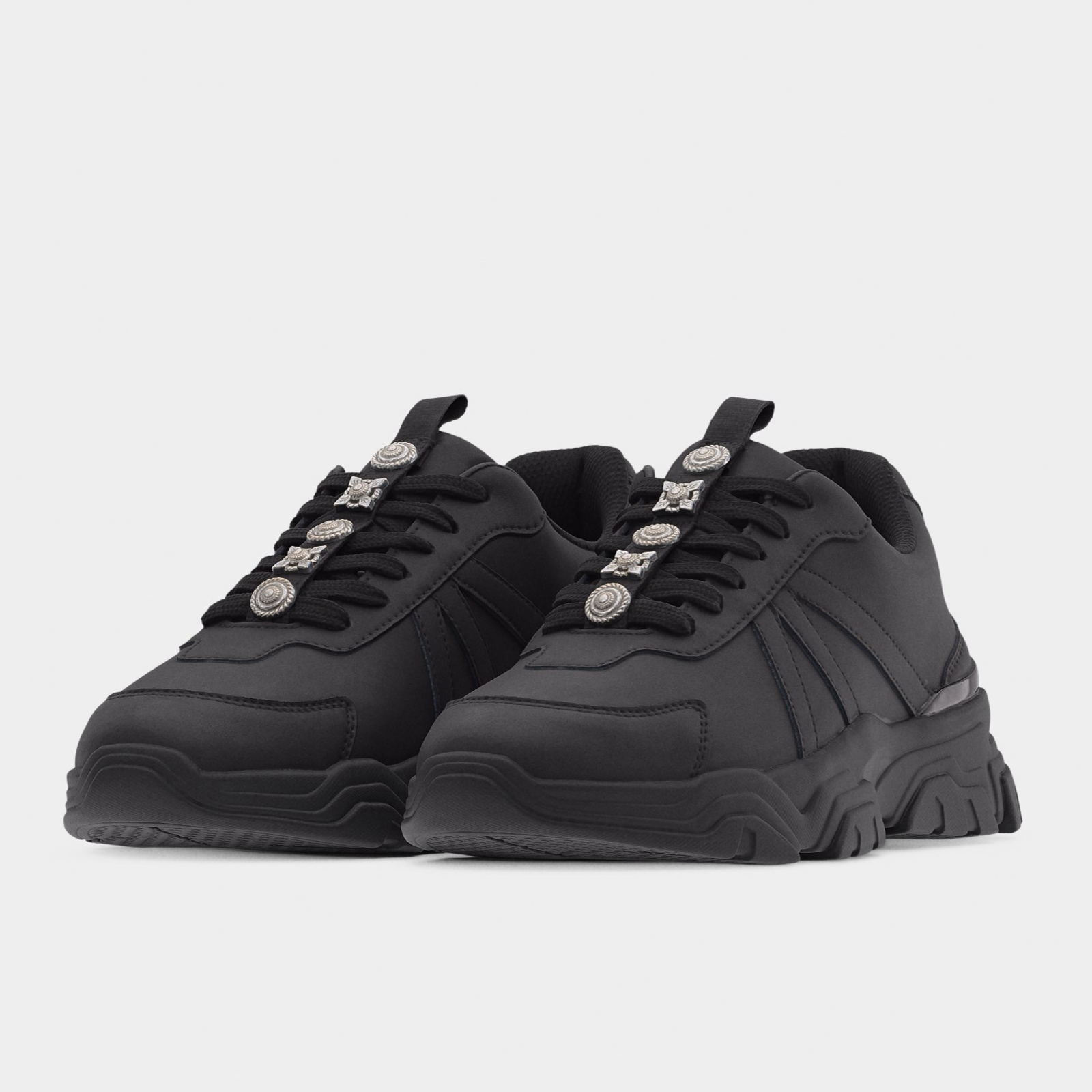 Мъжки черни кецове Just Cavalli Fondo Liuk Men Sneakers 80QA3SH6 ZPC15 899 Front View