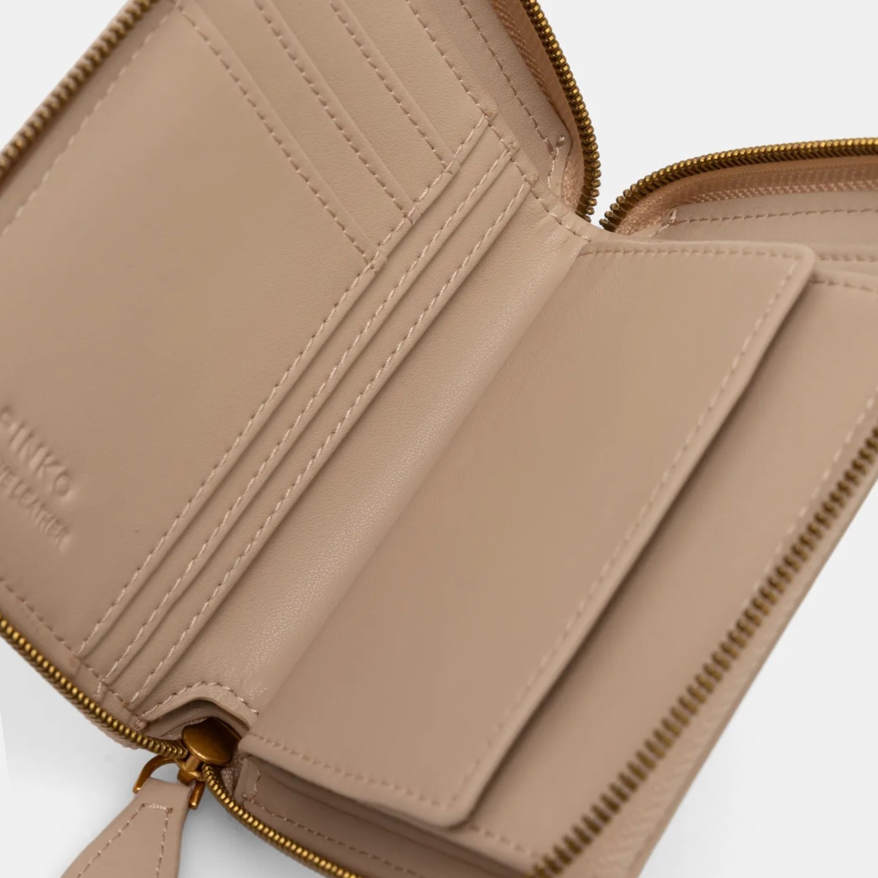Дамско портмоне с цип Women’s wallet Pinko Beige 100249A0F1C50Q open view
