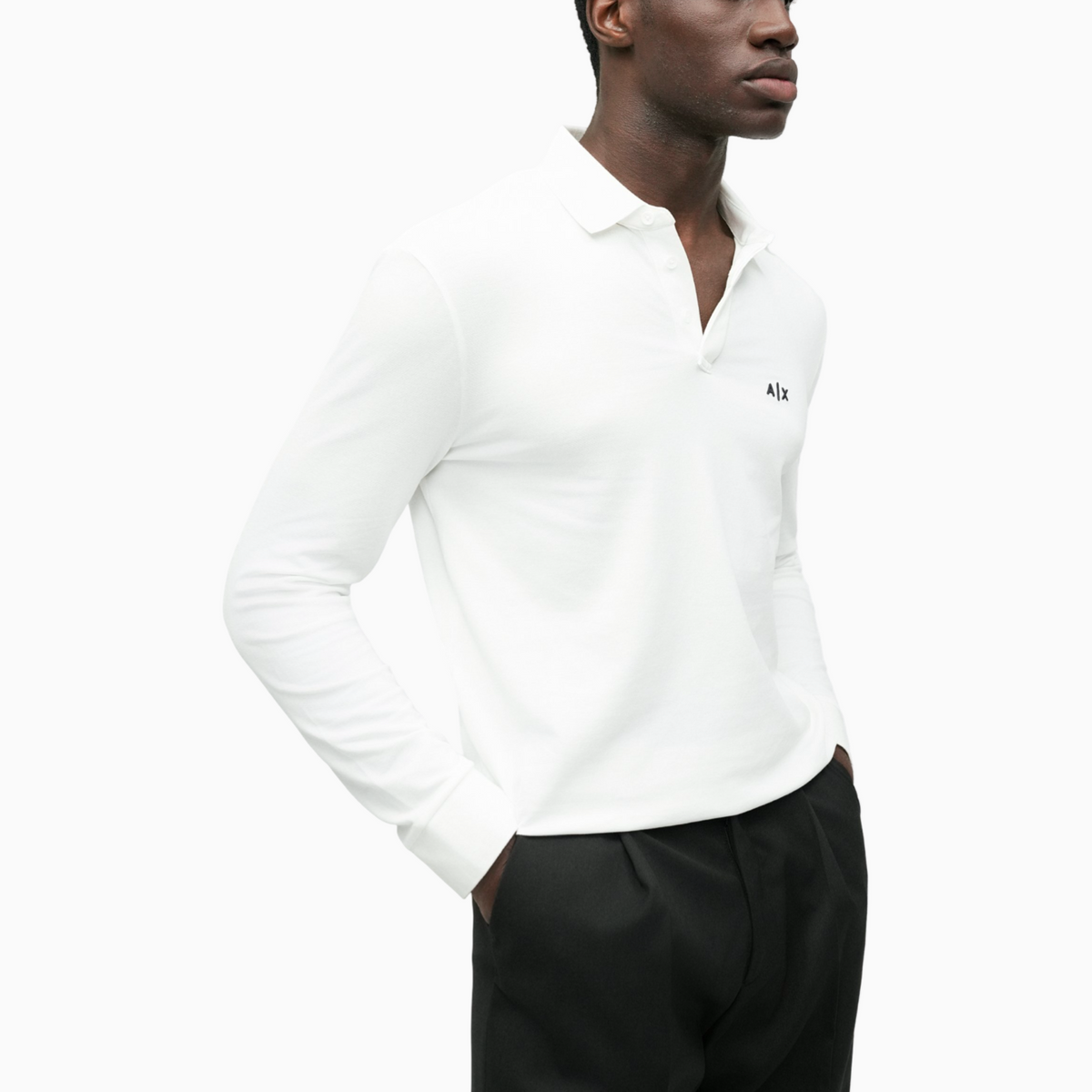 Мъжка поло блуза Armani Exchange Men Long Sleeve Polo XM001288 AF17321 U0009 Side View