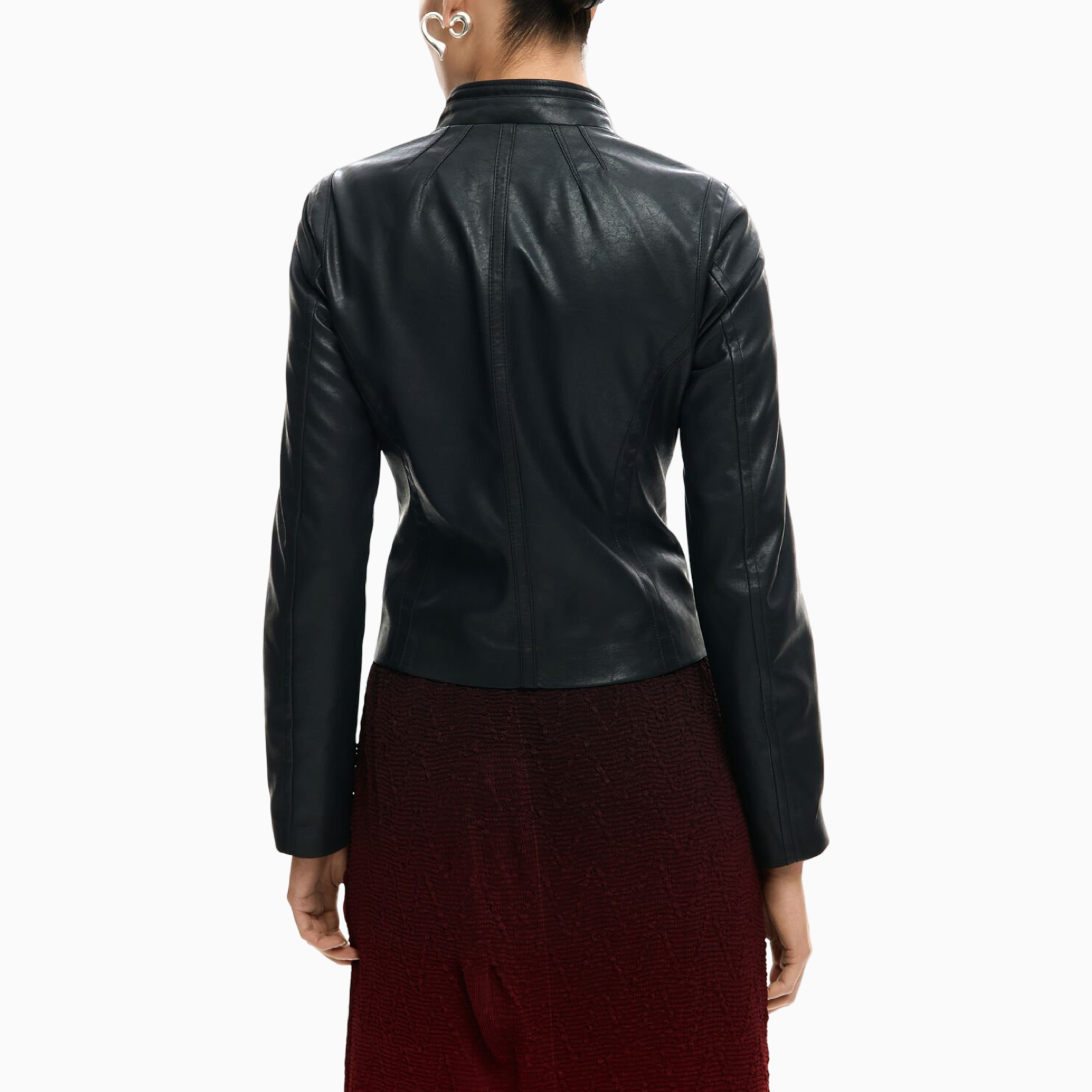 Дамско кожено яке Desigual Women Jacket 26SWEW11 2000 Back View