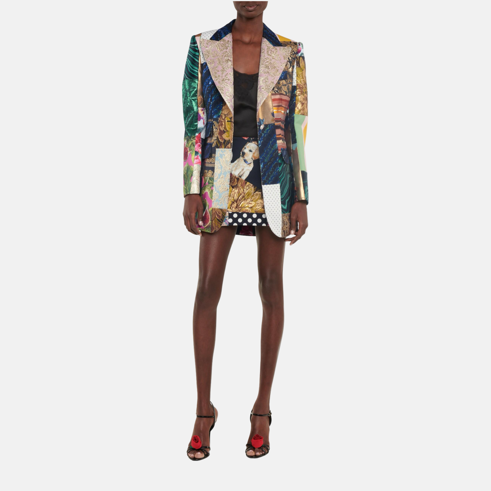 Dolce & Gabbana Floral Patchwork Jacquard Women Blazer F29JET GDX75 S9000 Front View