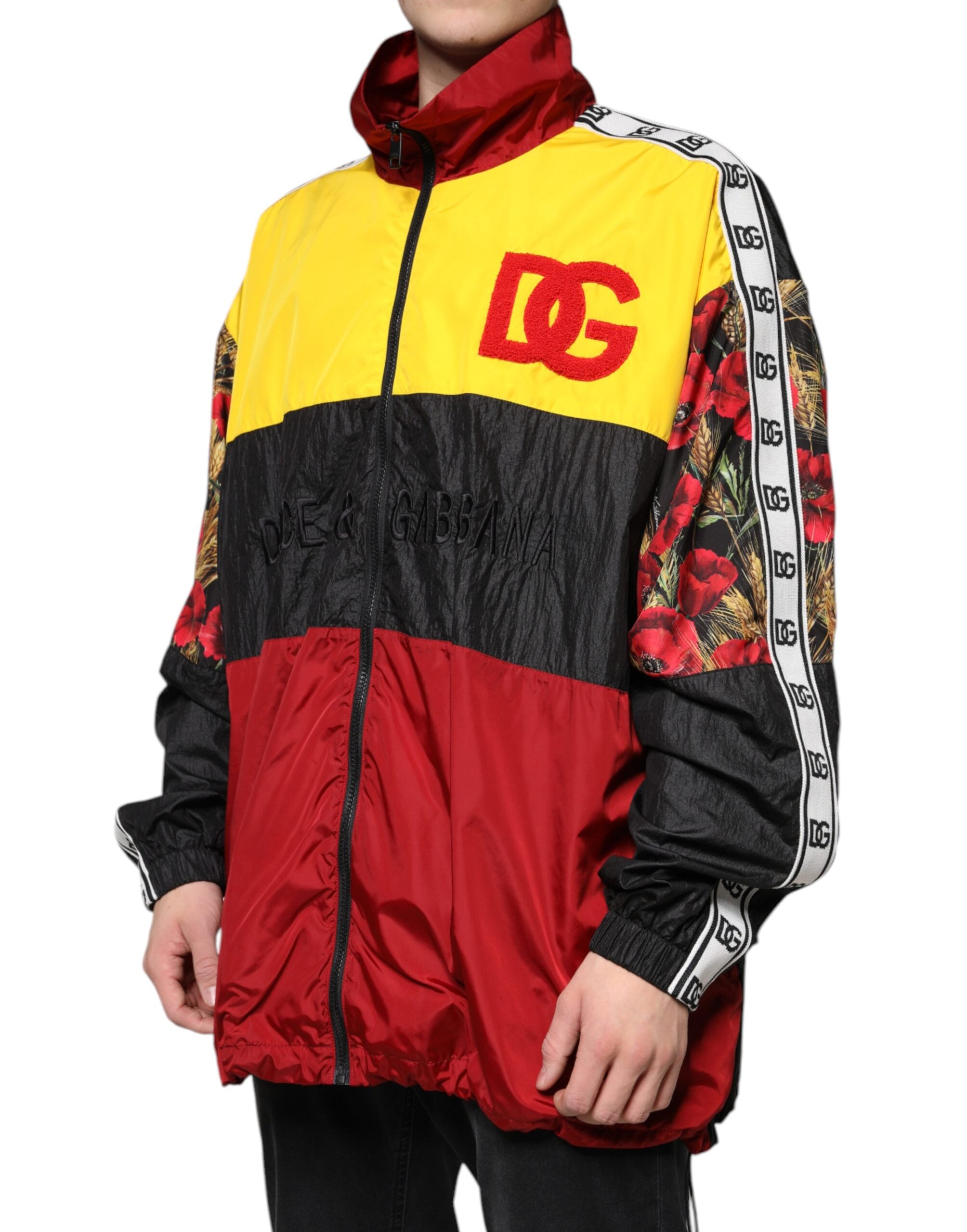 Dolce & Gabbana многоцветен пачуърк мъжки пуловер с пълен цип