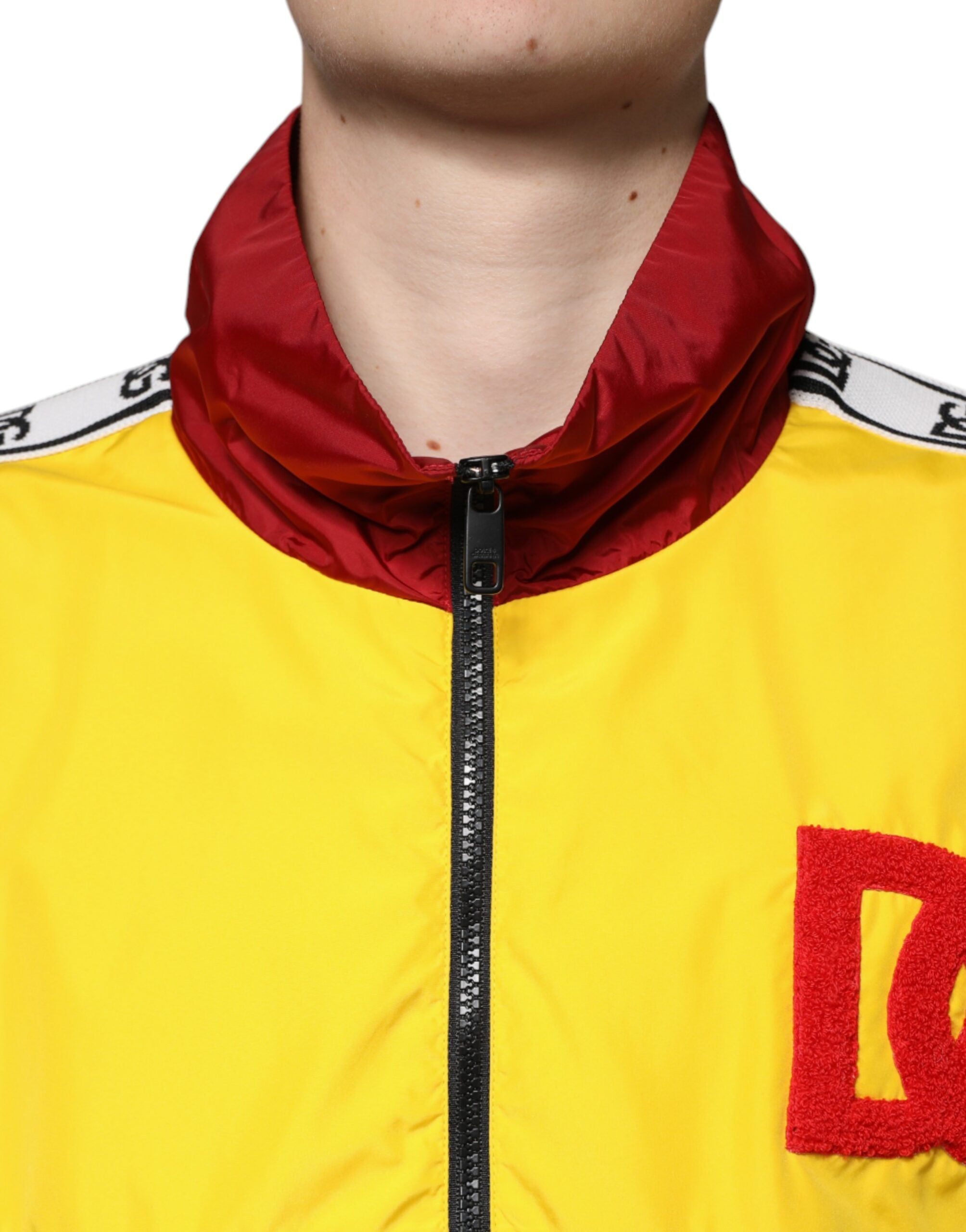 Dolce & Gabbana многоцветен пачуърк мъжки пуловер с пълен цип