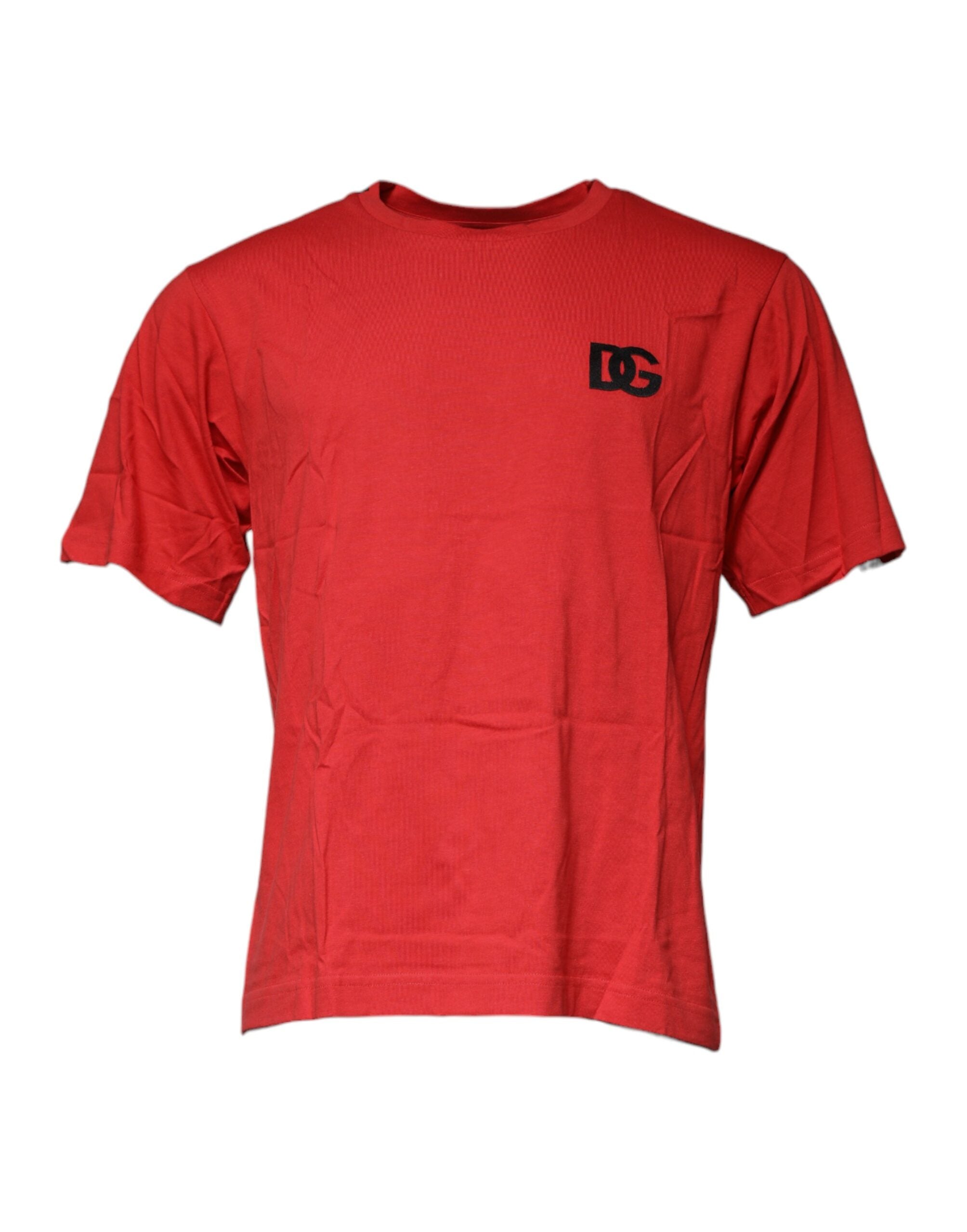 Памучна тениска с кръгла яка Dolce & Gabbana Red DG Logo