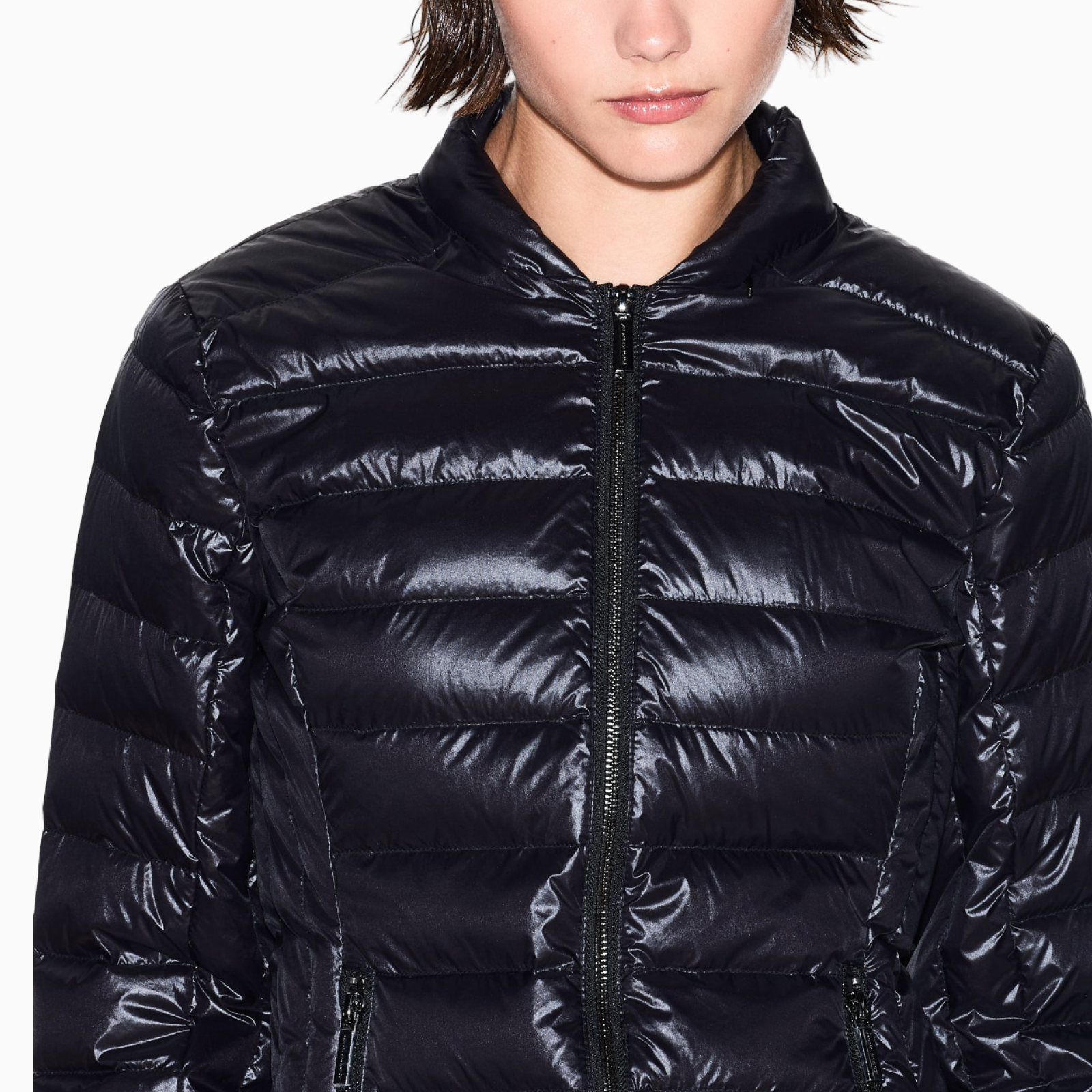 Дамско черно пухено яке Armani Exchange Women Puffer Jacket XW001920 AF18757 Close-Up