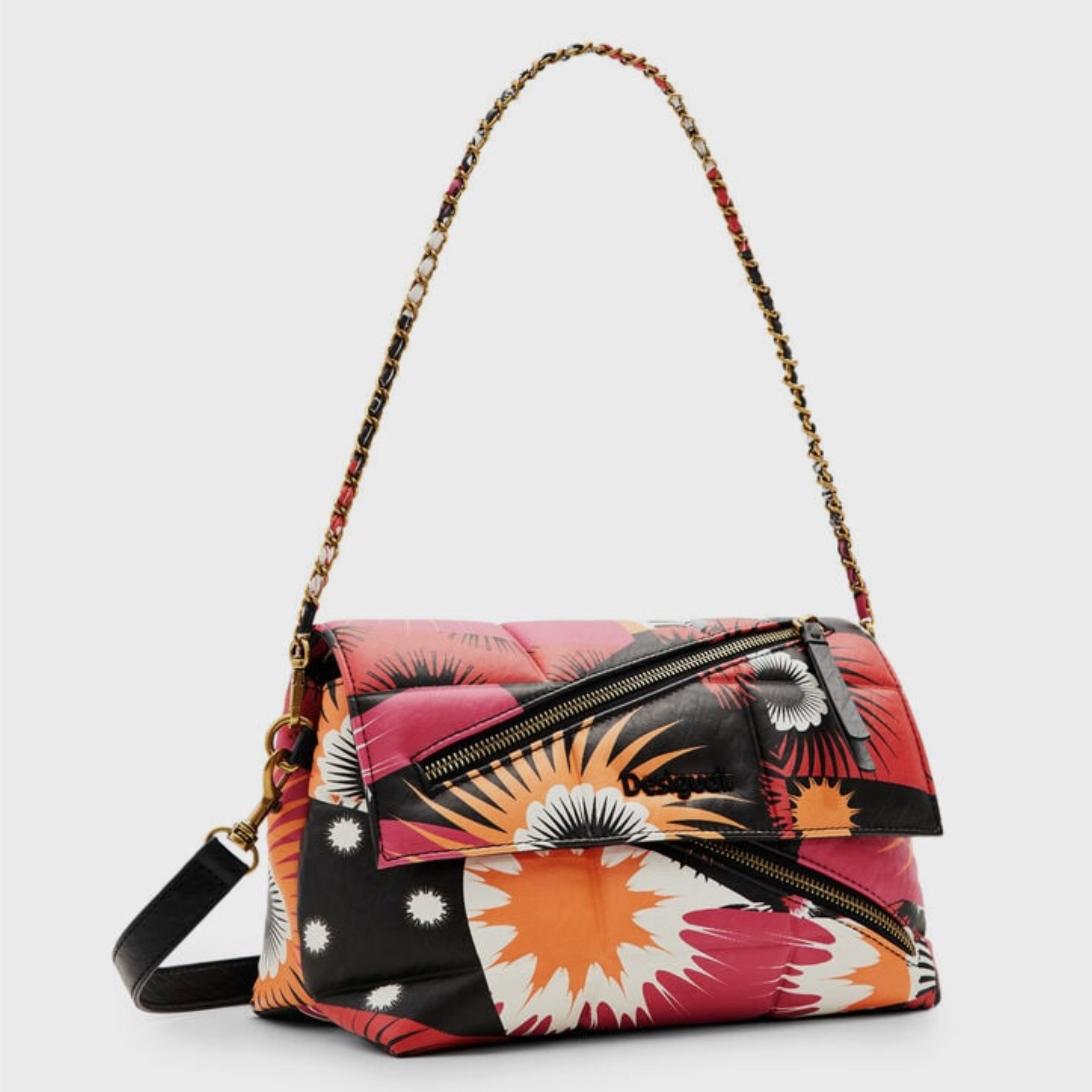 Дамска пачуърк чанта за рамо Women’s geometric patchwork shoulder bag Desigual 23WAXP81 9019U