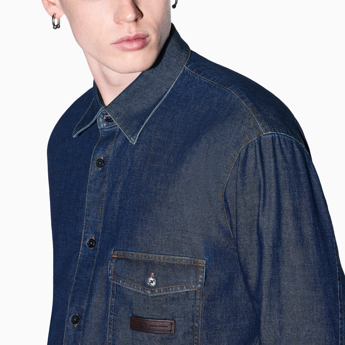 Мъжка дънкова риза Armani Exchange Men Shirt XM003248 AF27116 MB010 Close-Up