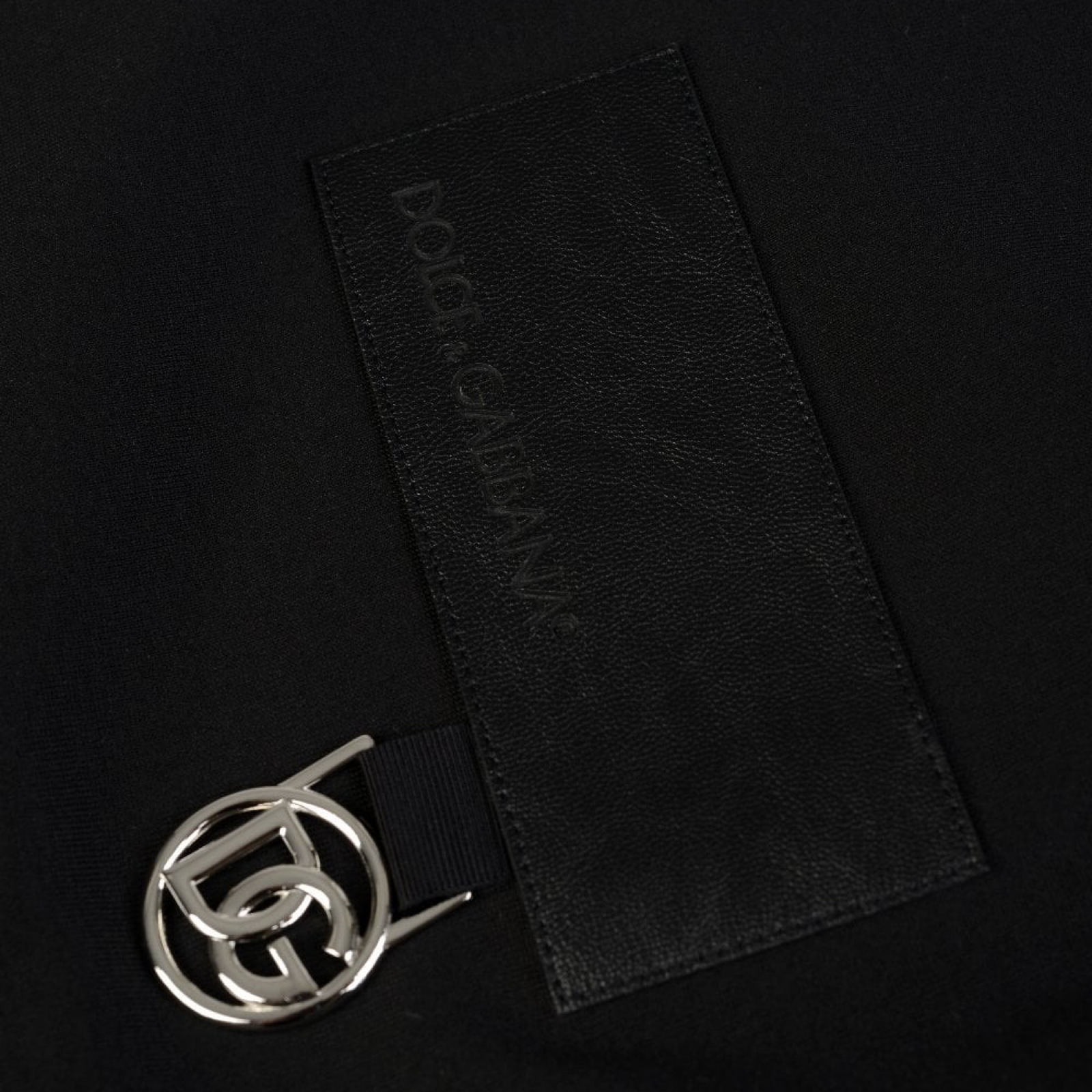 Мъжка черна тениска Dolce & Gabbana Logo Patch Men T-shirt G8NC5Z G7A2H