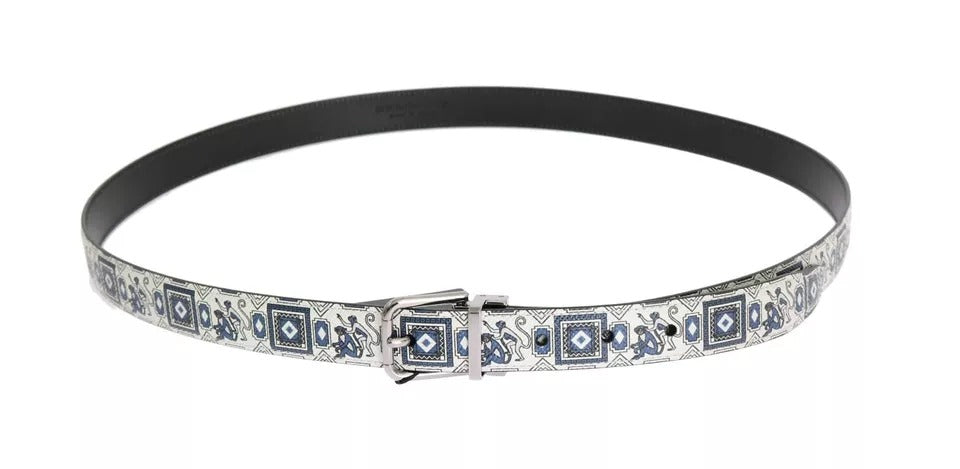 Подаръчна кутия с кожен колан с бяла и синя копринена папийонка Dolce & Gabbana