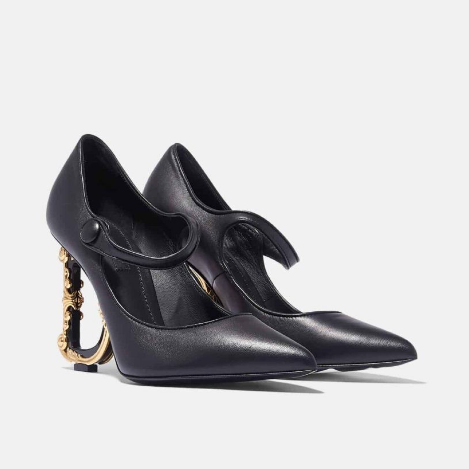 Дамски токчета Dolce & Gabbana Logo Heels Mary Janes Pumps Lateral View