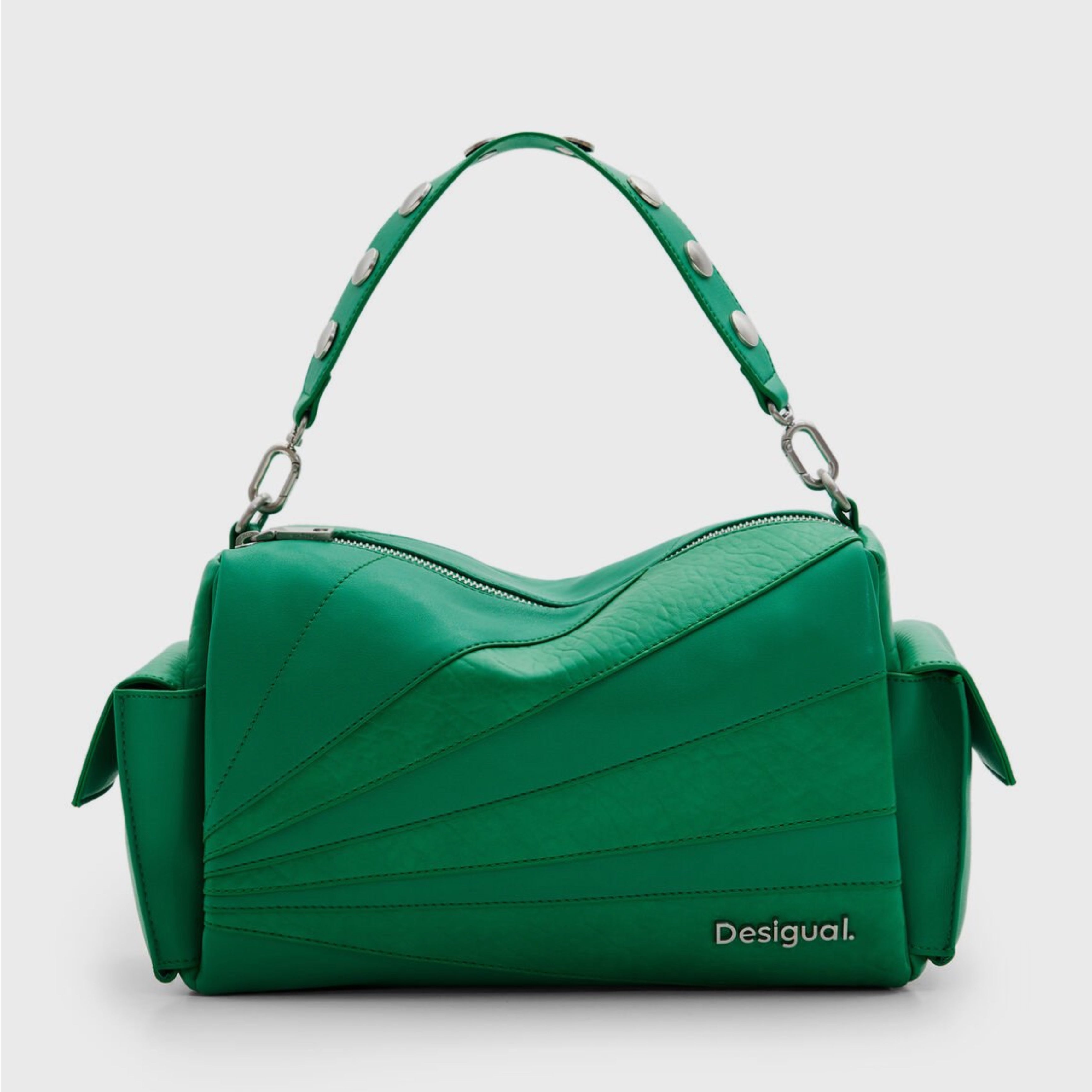 Дамска чанта в зелено Women’s M patchwork textures handbag Desigual 24SAXP75 4014U Green
