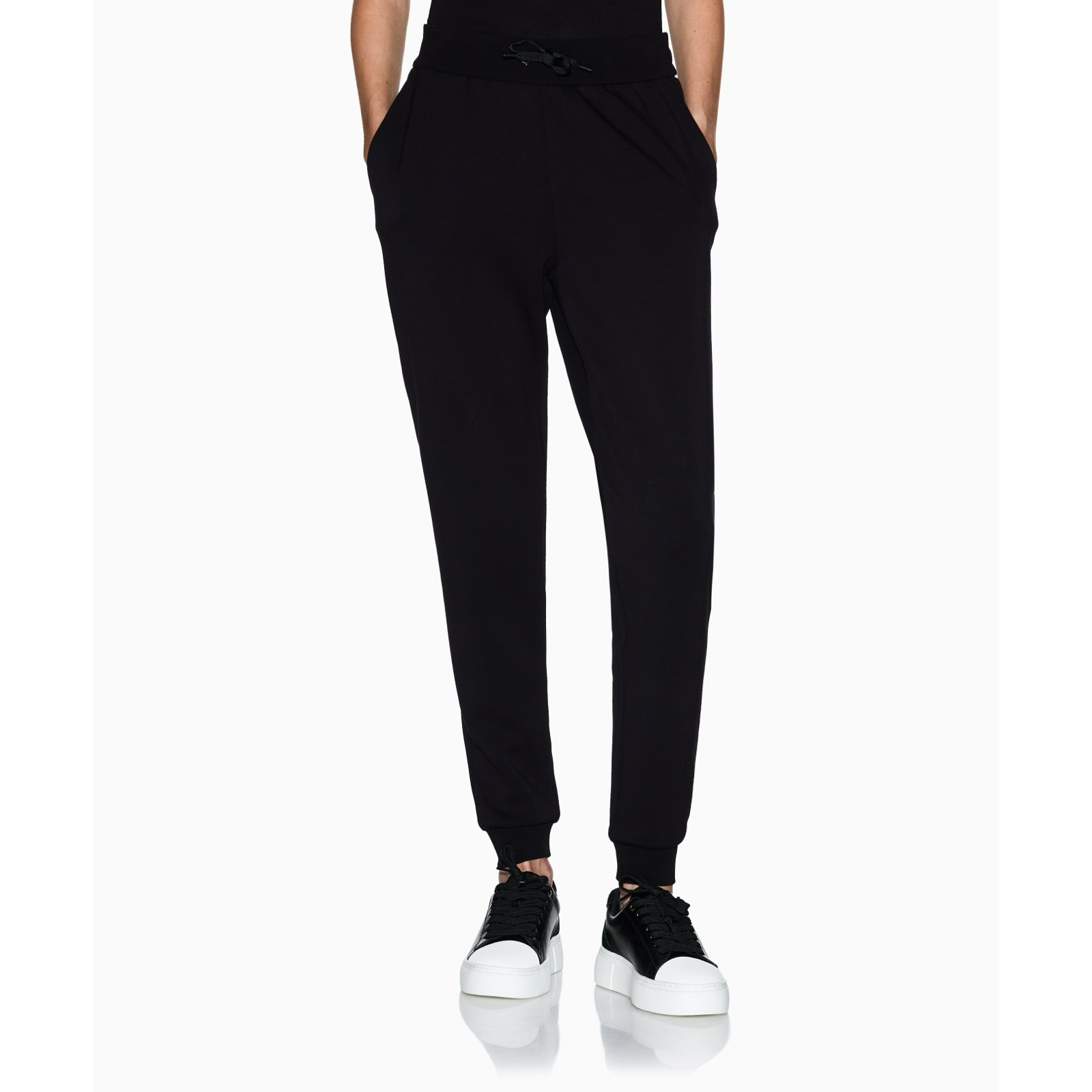 Дамско черно спортно долнище Armani Exchange Women Sweatpants XW000828 AF13397 Front View