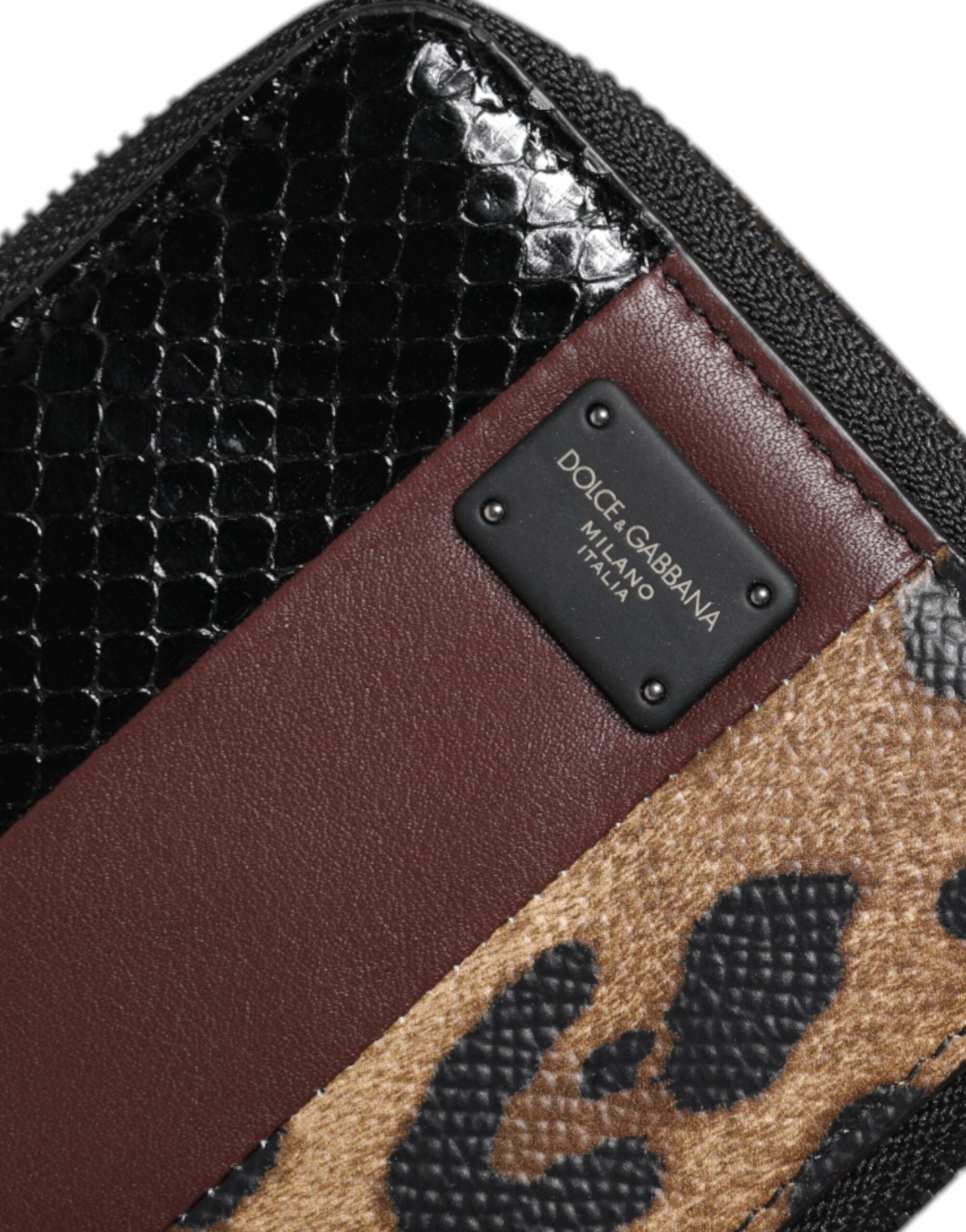 Dolce & Gabbana Multicolor Leopard Leather DG Bifold Card Holder Портфейл