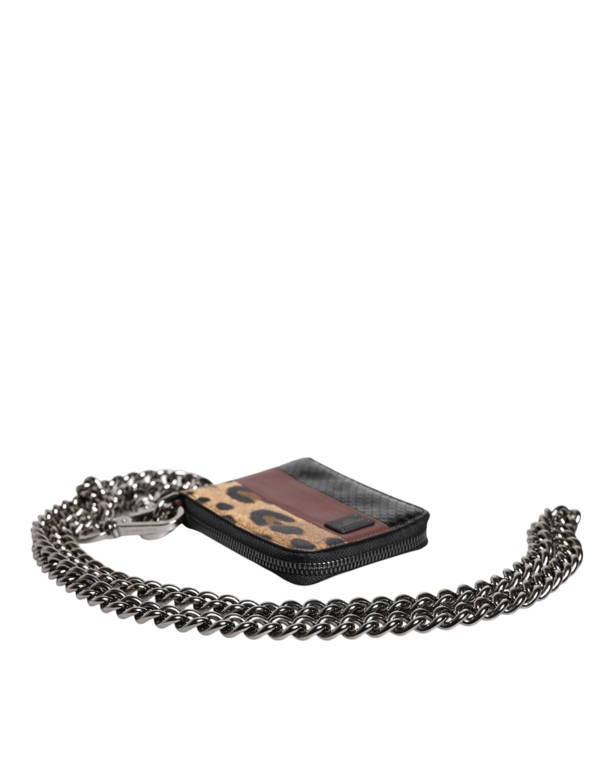 Dolce & Gabbana Multicolor Leopard Leather DG Bifold Card Holder Портфейл