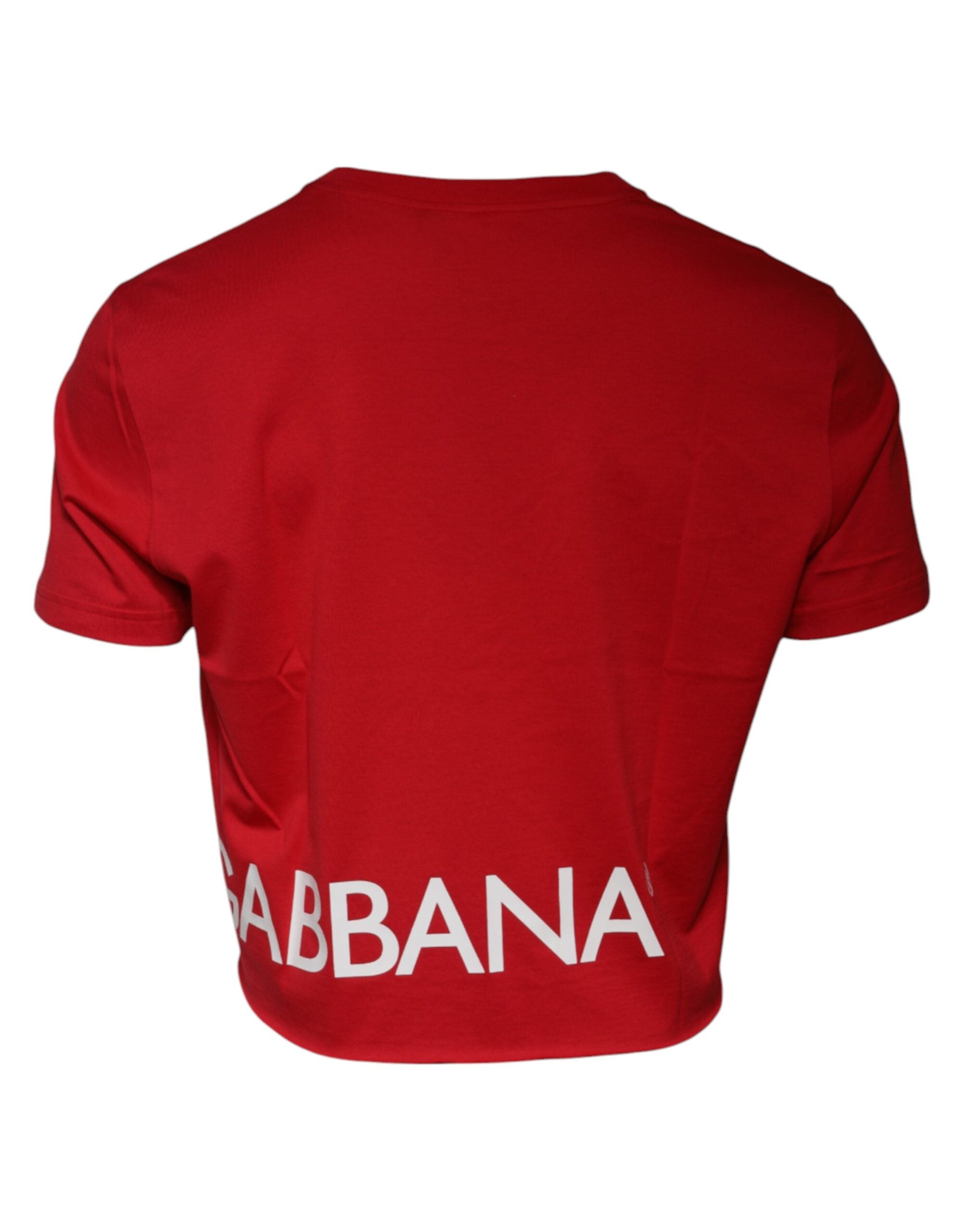 Dolce & Gabbana Червена тениска с щампа с кръгло деколте