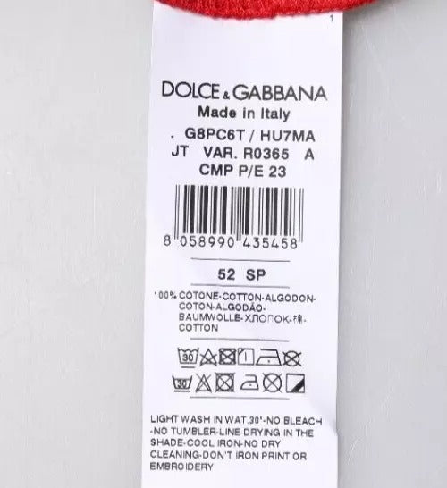 Dolce & Gabbana Червена тениска с щампа с кръгло деколте