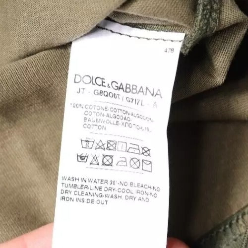 Dolce & Gabbana Многоцветна камуфлажна памучна тениска с кръгло деколте