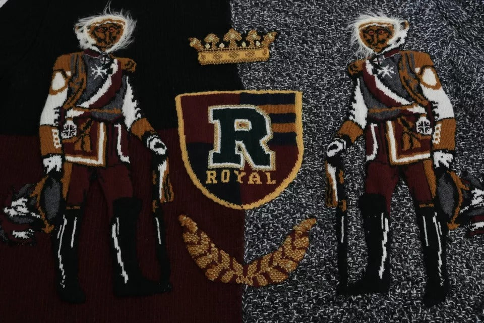Многоцветен кашмирен вълнен пуловер Dolce & Gabbana KING Knight Monkey