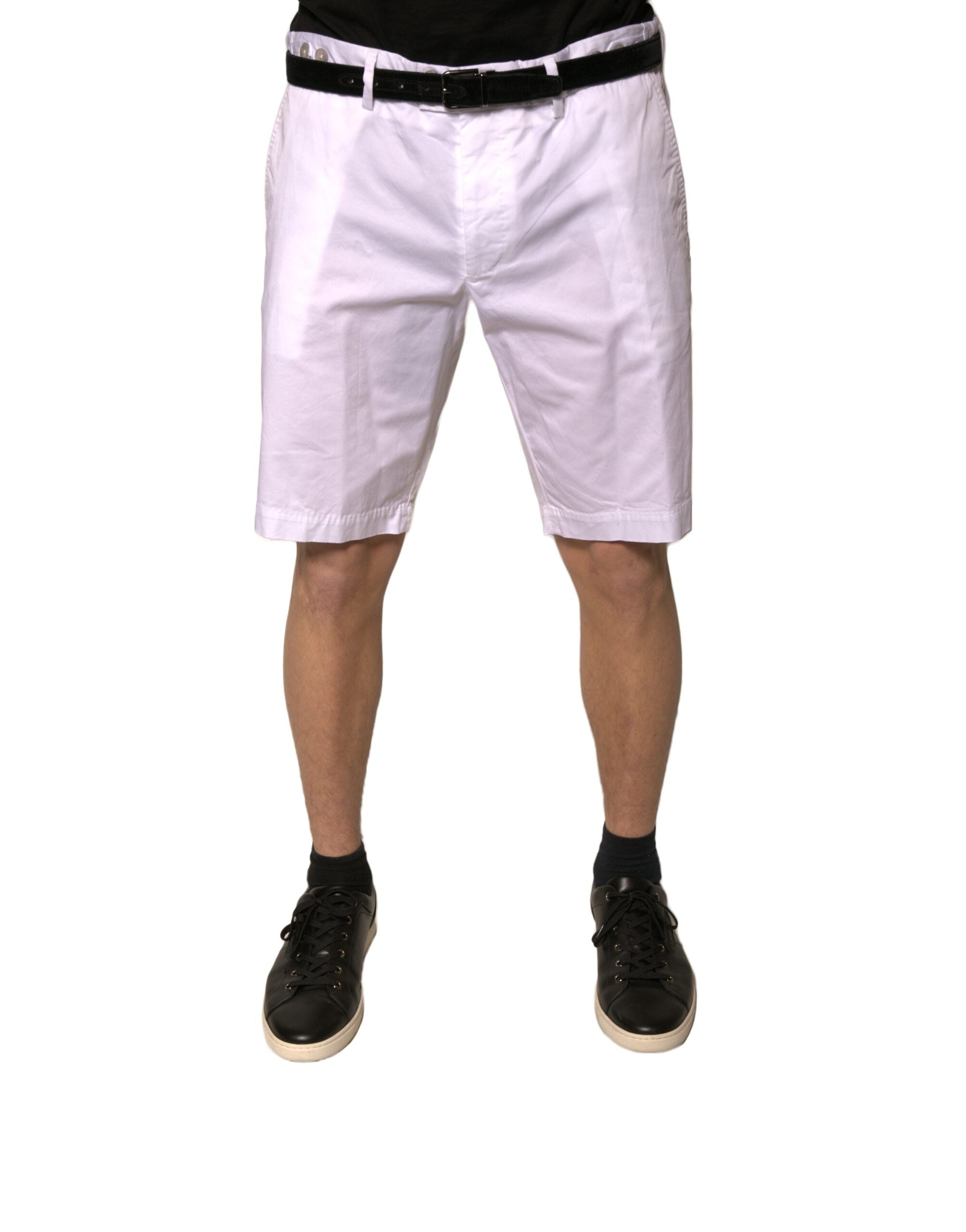 Dolce & Gabbana Бели панталони Chinos от памучни еластични ежедневни шорти