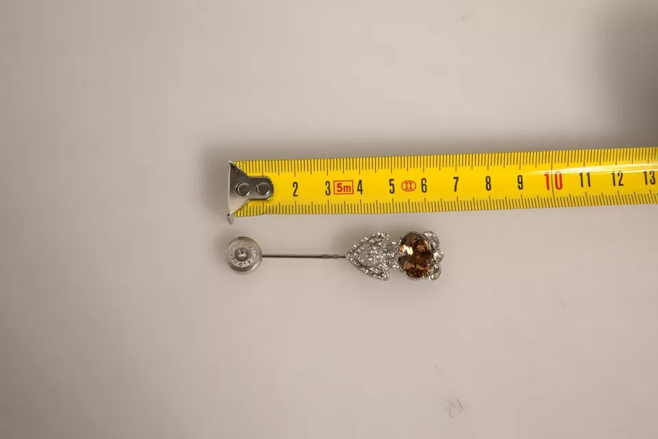 Dolce & Gabbana сребро 925 стерлинги сребърни кристали брошка яка