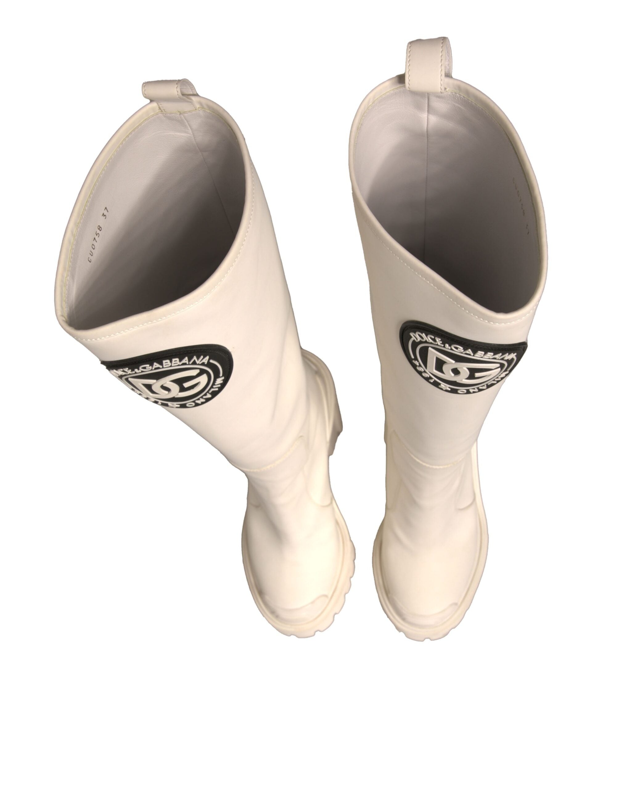 Обувки Dolce & Gabbana White DG Hi Trekking Plateau Biker Boots