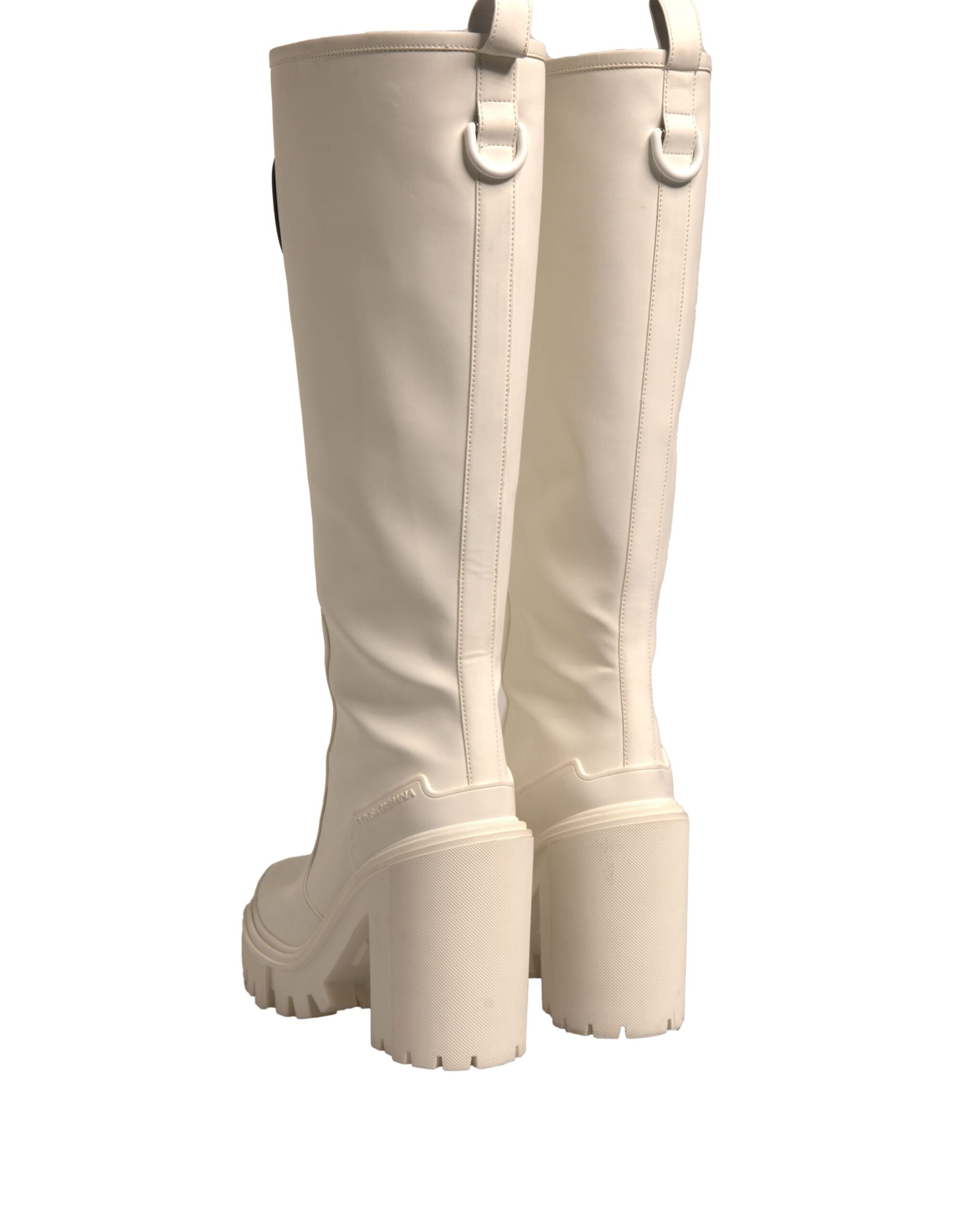 Обувки Dolce & Gabbana White DG Hi Trekking Plateau Biker Boots