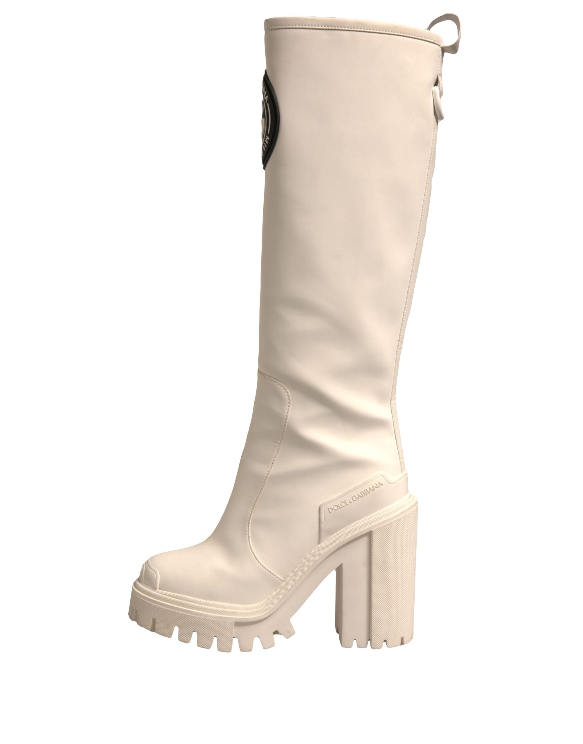 Обувки Dolce & Gabbana White DG Hi Trekking Plateau Biker Boots