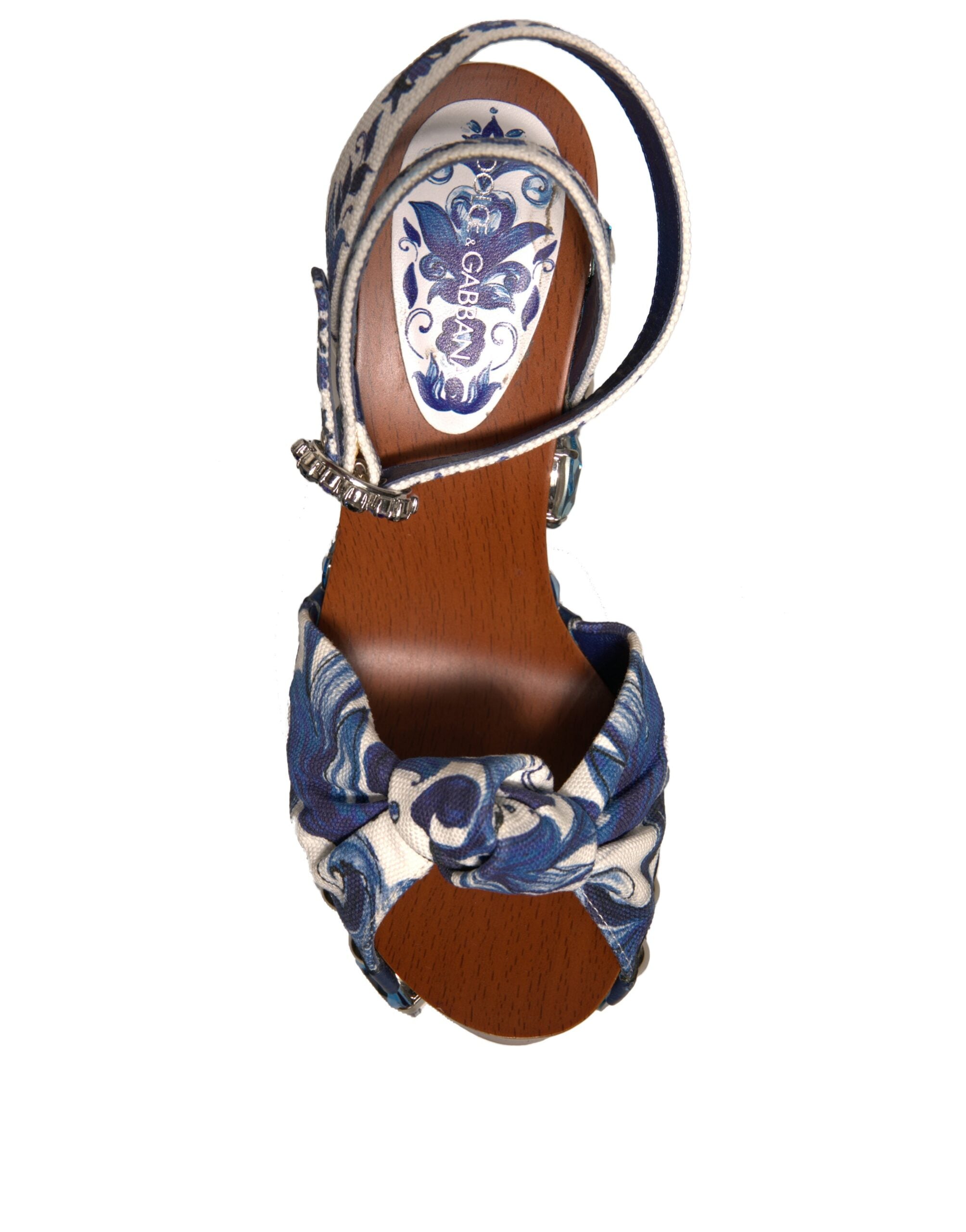 Dolce & Gabbana Многоцветни сандали с украса от майолика на танкетка