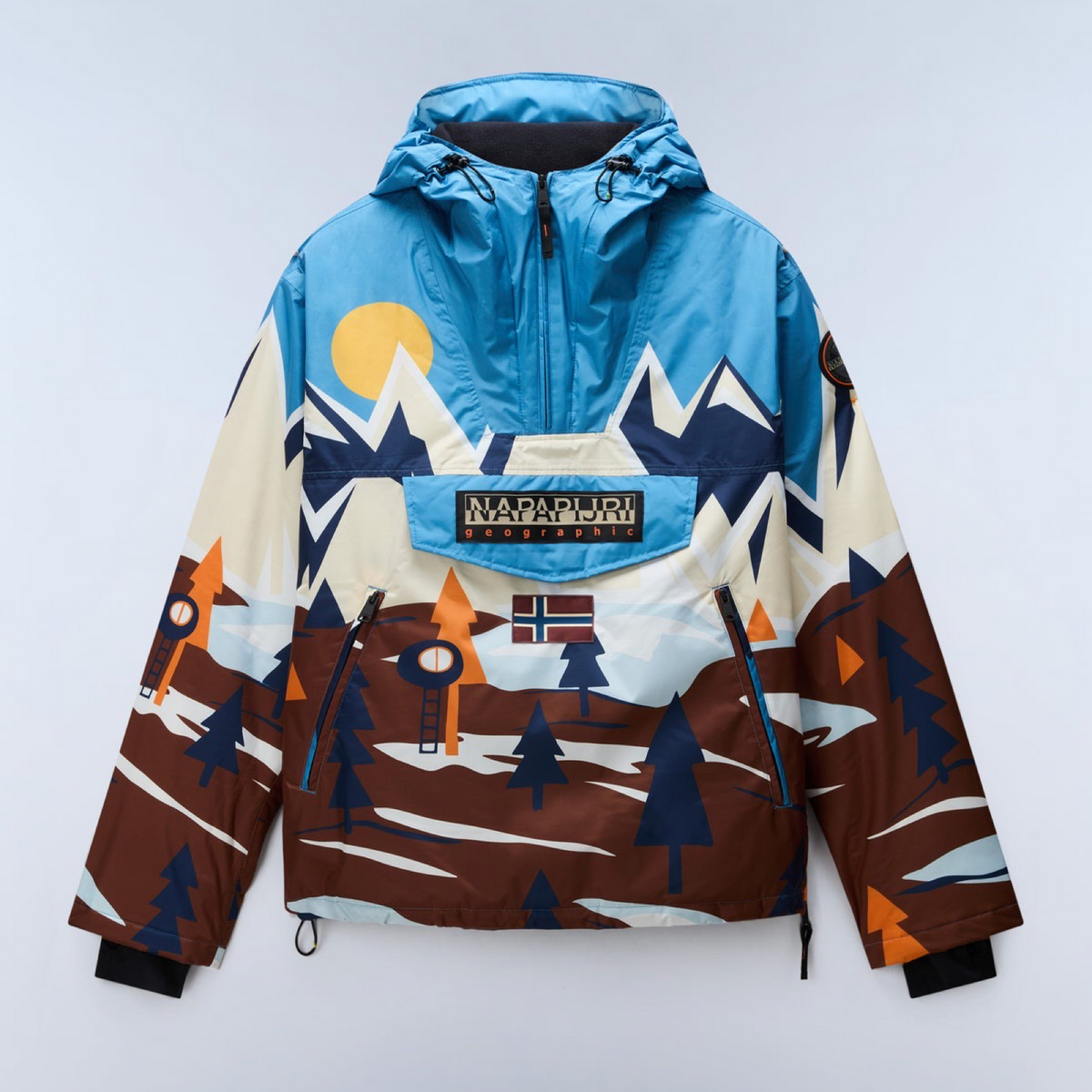 Унисекс яке анорак Napapijri Rainforest Next All Over Print Anorak Jacket NP0A8AHXFDX Front View