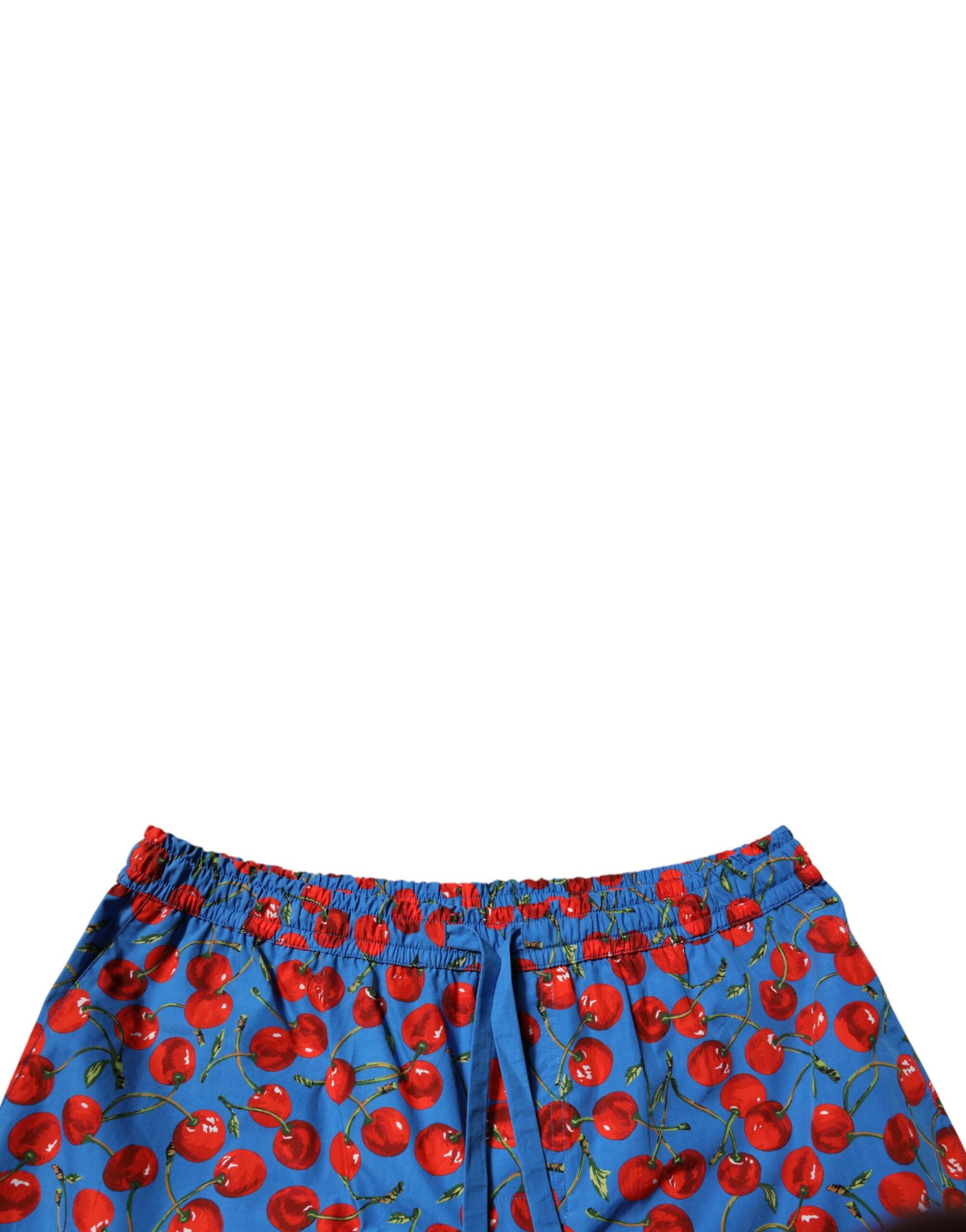 Dolce & Gabbana памучни мъжки шорти бермуди със син черешов принт