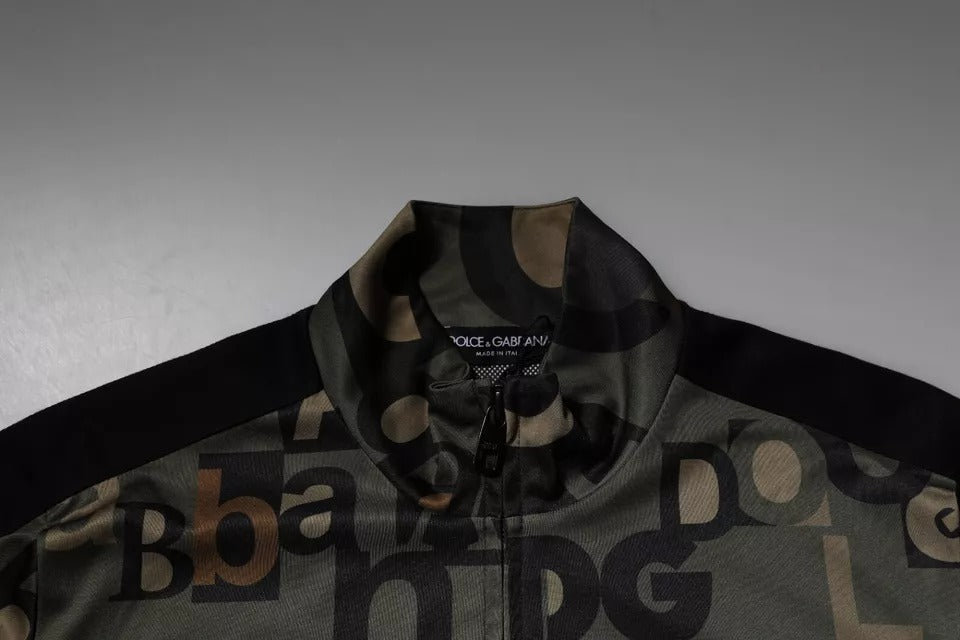 Dolce & Gabbana Army Green полиестерно лого с пълен цип