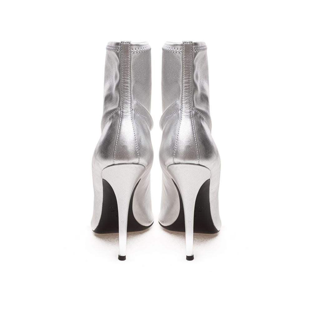 Дамски отворени токчета Women’s open toe ankle boots Giuseppe Zanotti Tisha Silver 1I870029003 heel view