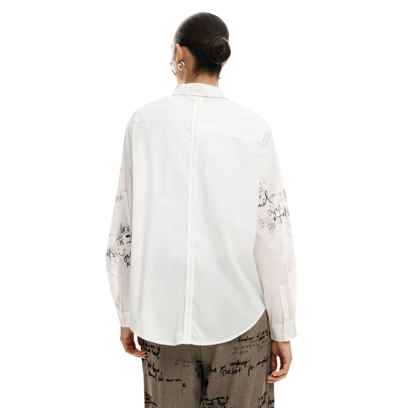 Дамска бяла риза Desigual Women Shirt 26SWCW09 1000 Back View