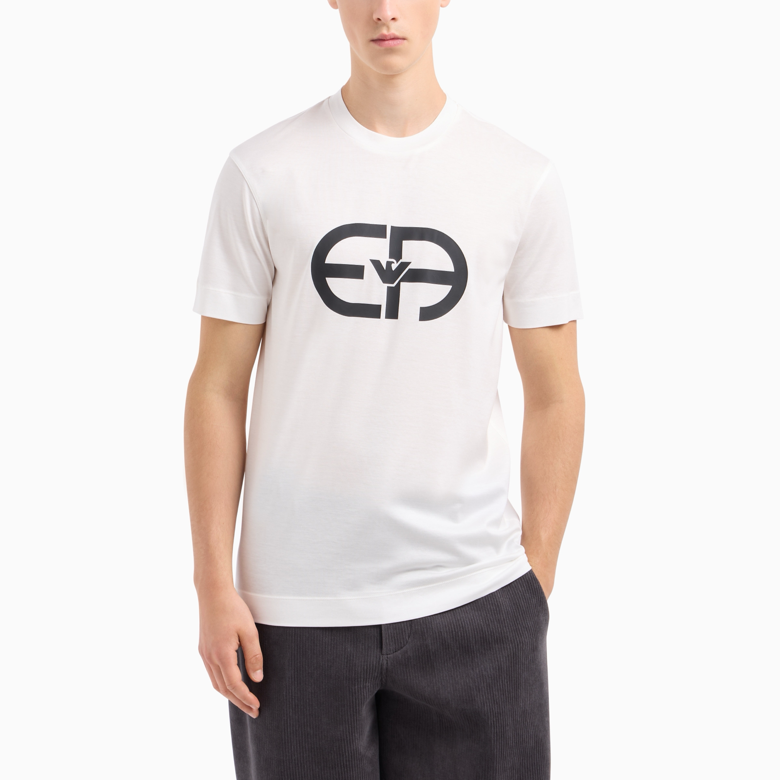 Мъжка бяла тениска Emporio Armani 8N1TF6 1JUVZ 0101 Front View