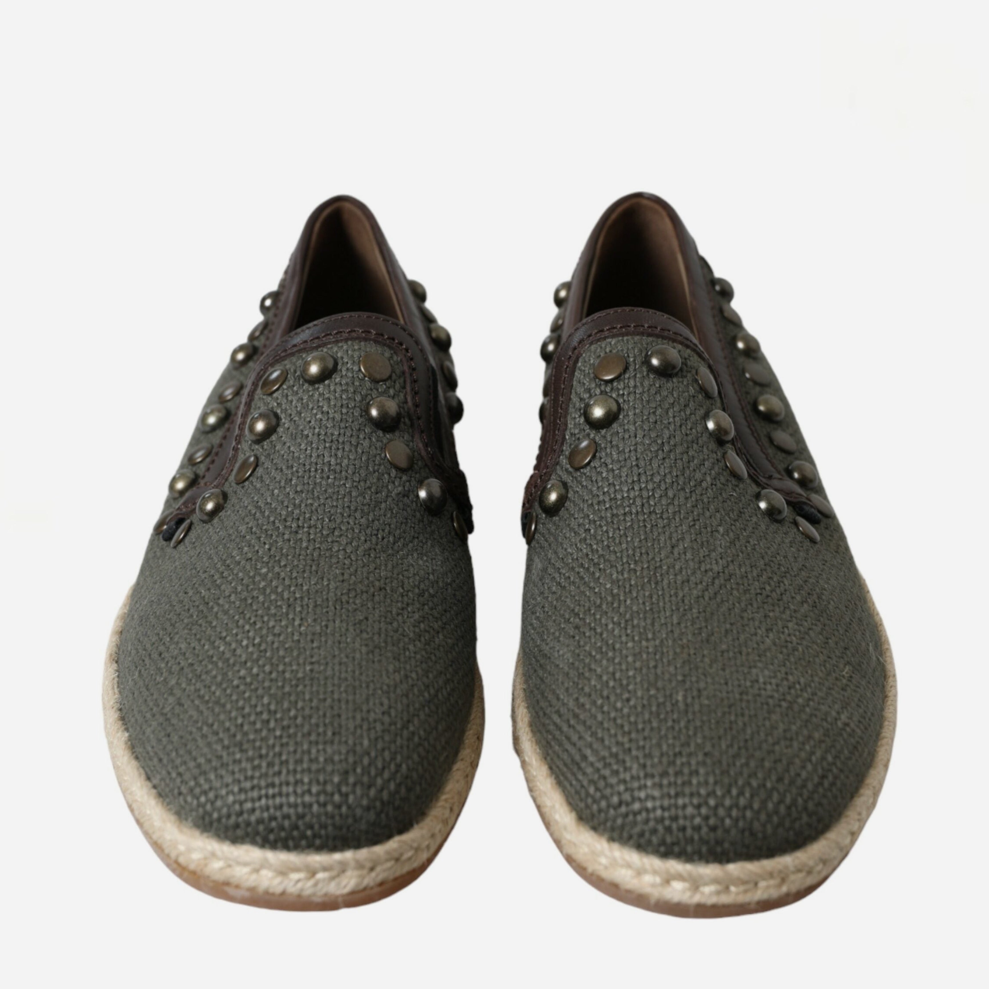 Dolce & Gabbana Studded Canvas Loafers