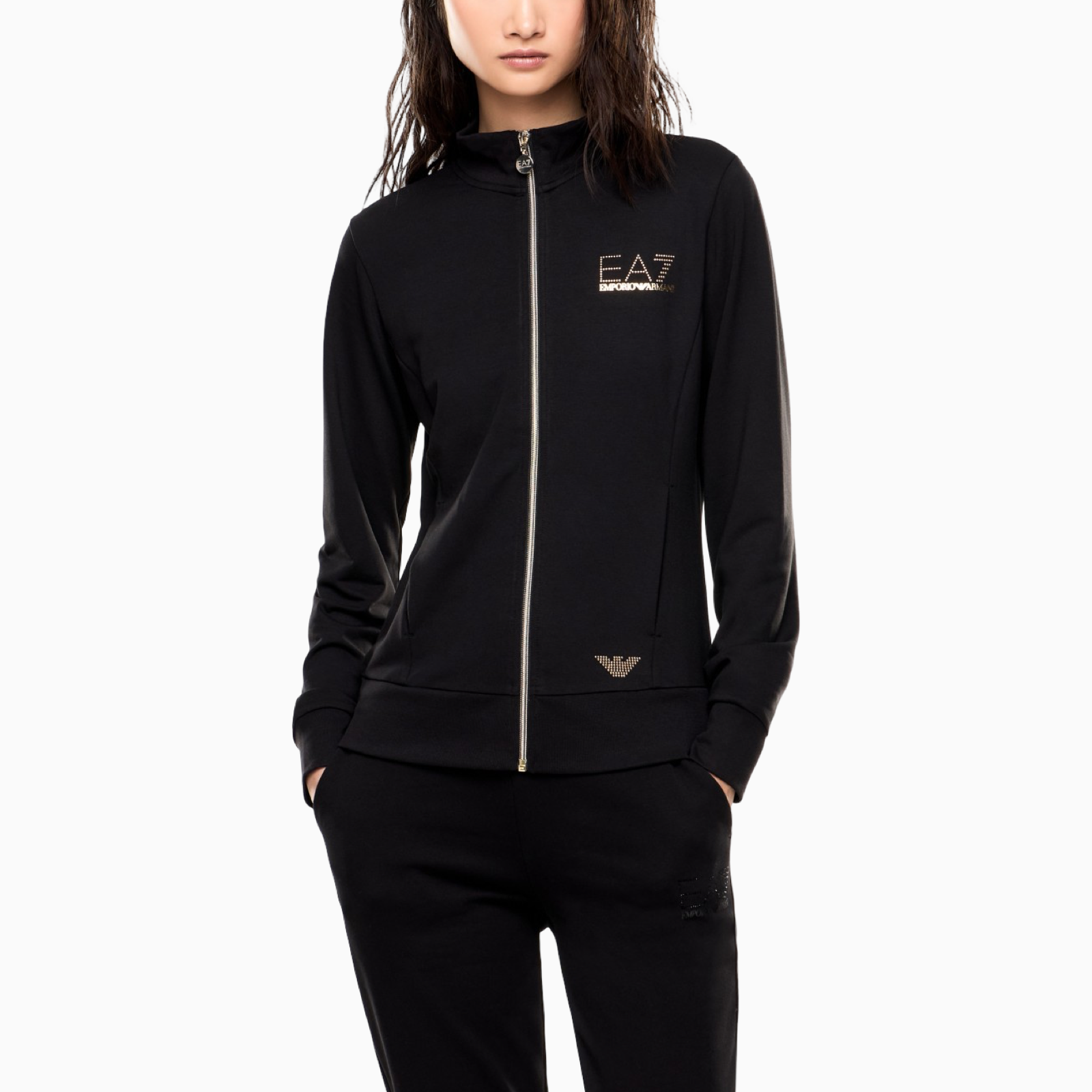 Дамски черен суичър EA7 Emporio Armani 8NTM43 TJ9RZ 1200 Front View