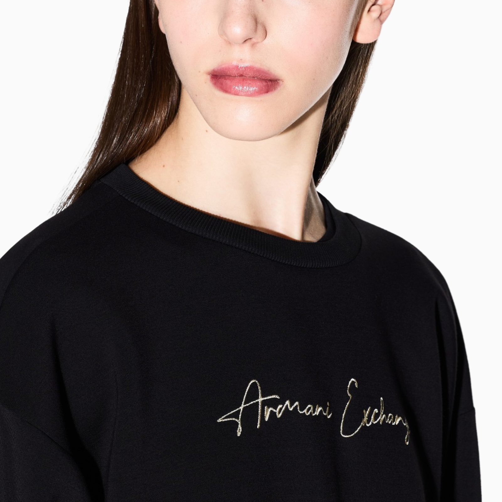 Дамска черна блуза Armani Exchange Women Sweatshirt XW000835 AF13397 MC021 Close-Up