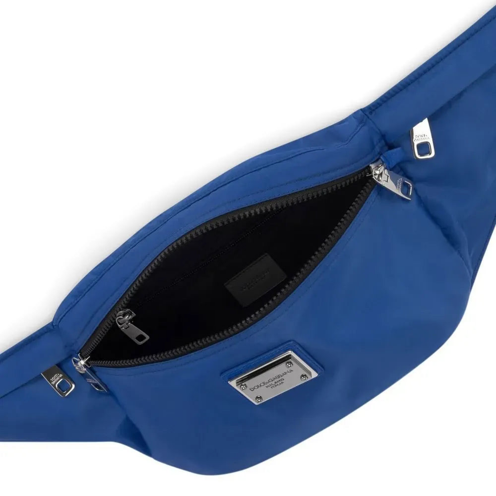 Dolce & Gabbana Blue Logo Plaque Waist Bag Top View