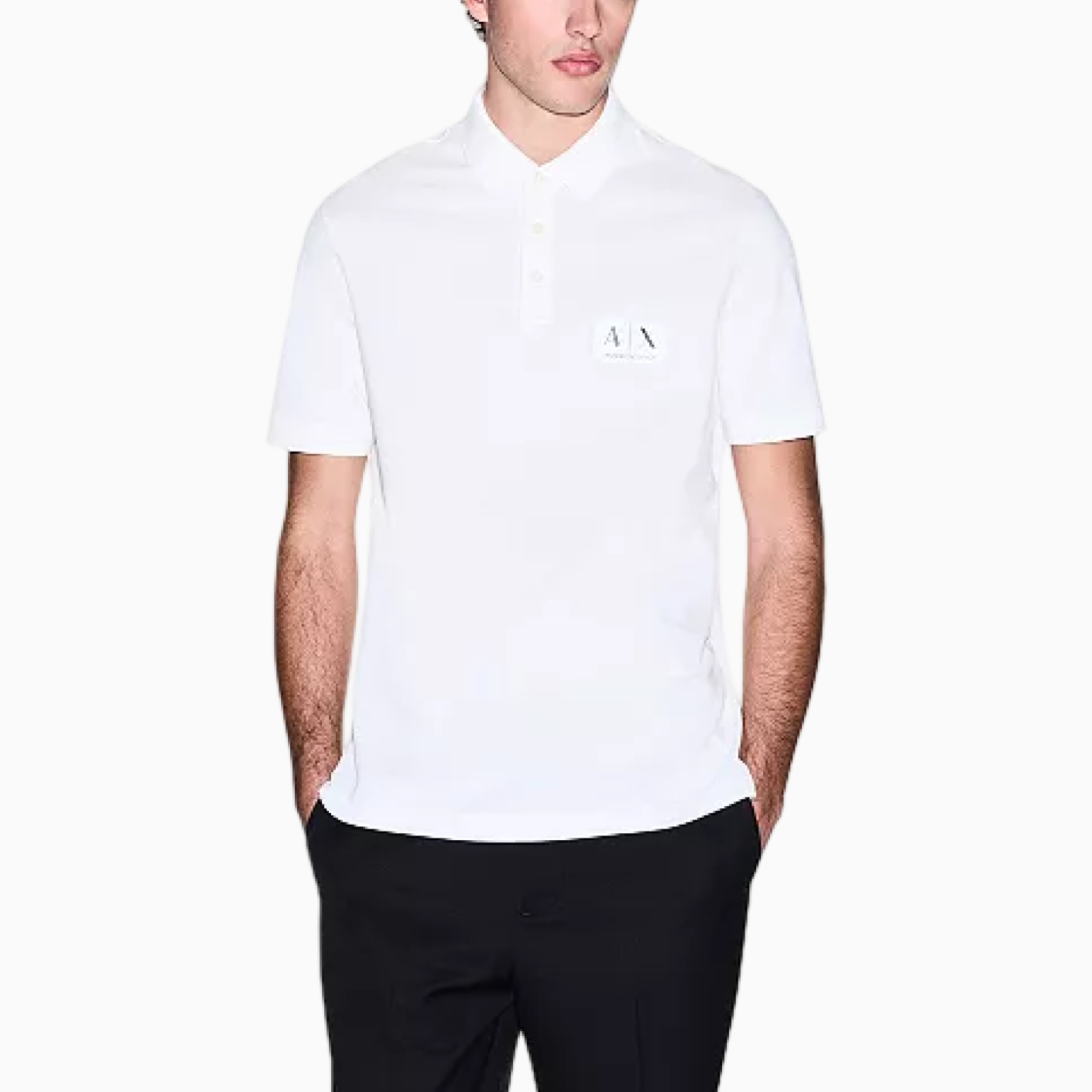Дамска бяла поло тениска Armani Exchange Men Polo XM002232 AF10364 U0009 Front View