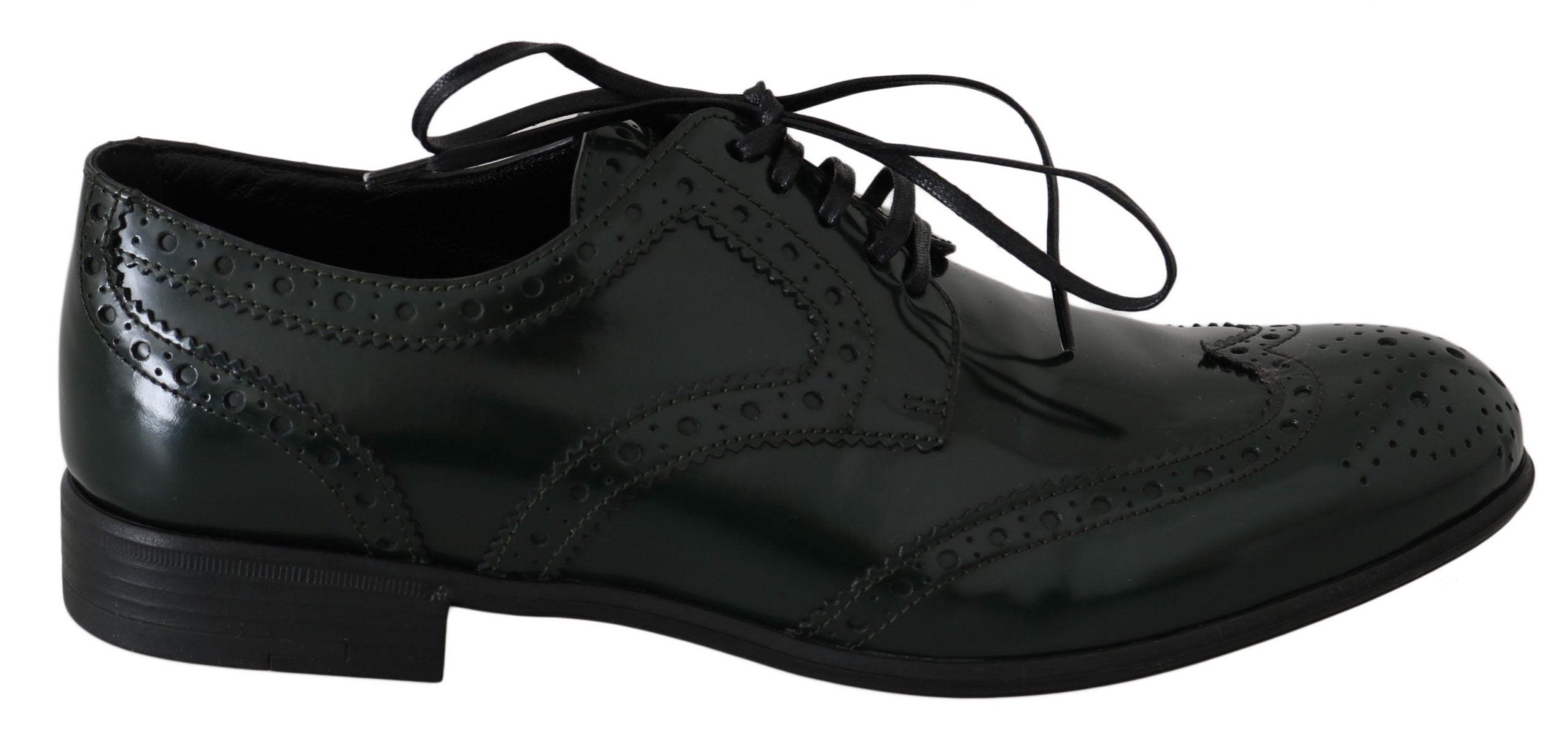 Dolce & Gabbana Елегантни зелени броги Oxford Wingtip Flats