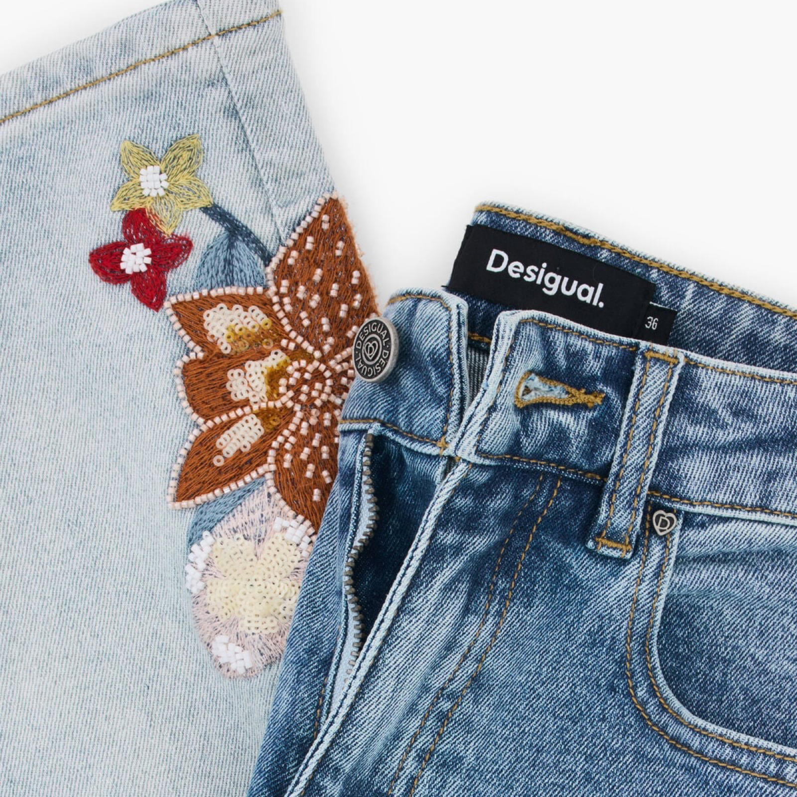 Дамски дънки Desigual Women Jeans 26SWDD20 5053 Close-Up