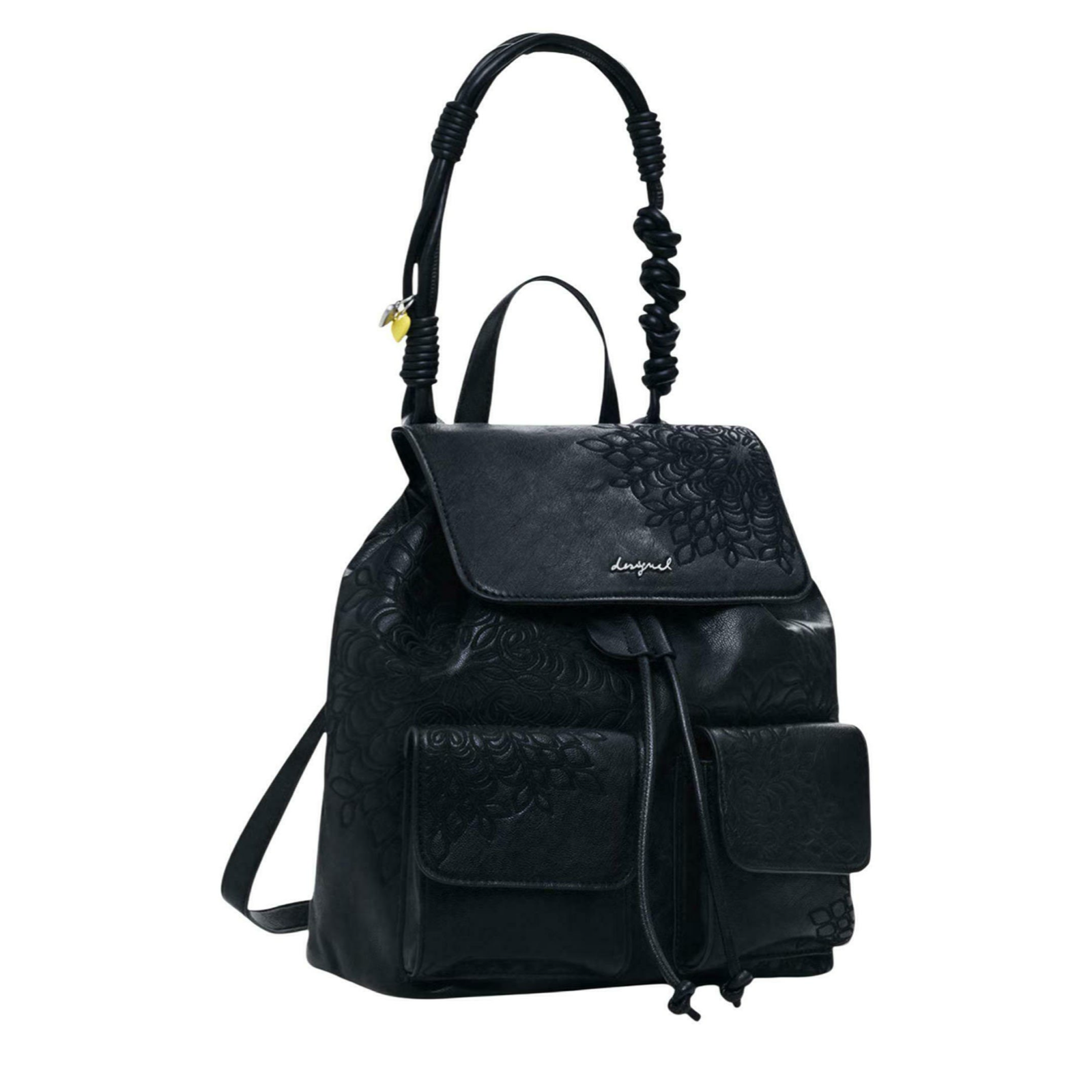 Дамска черна раница Desigual Women Rucksack 26SAKP35 2000U Side View