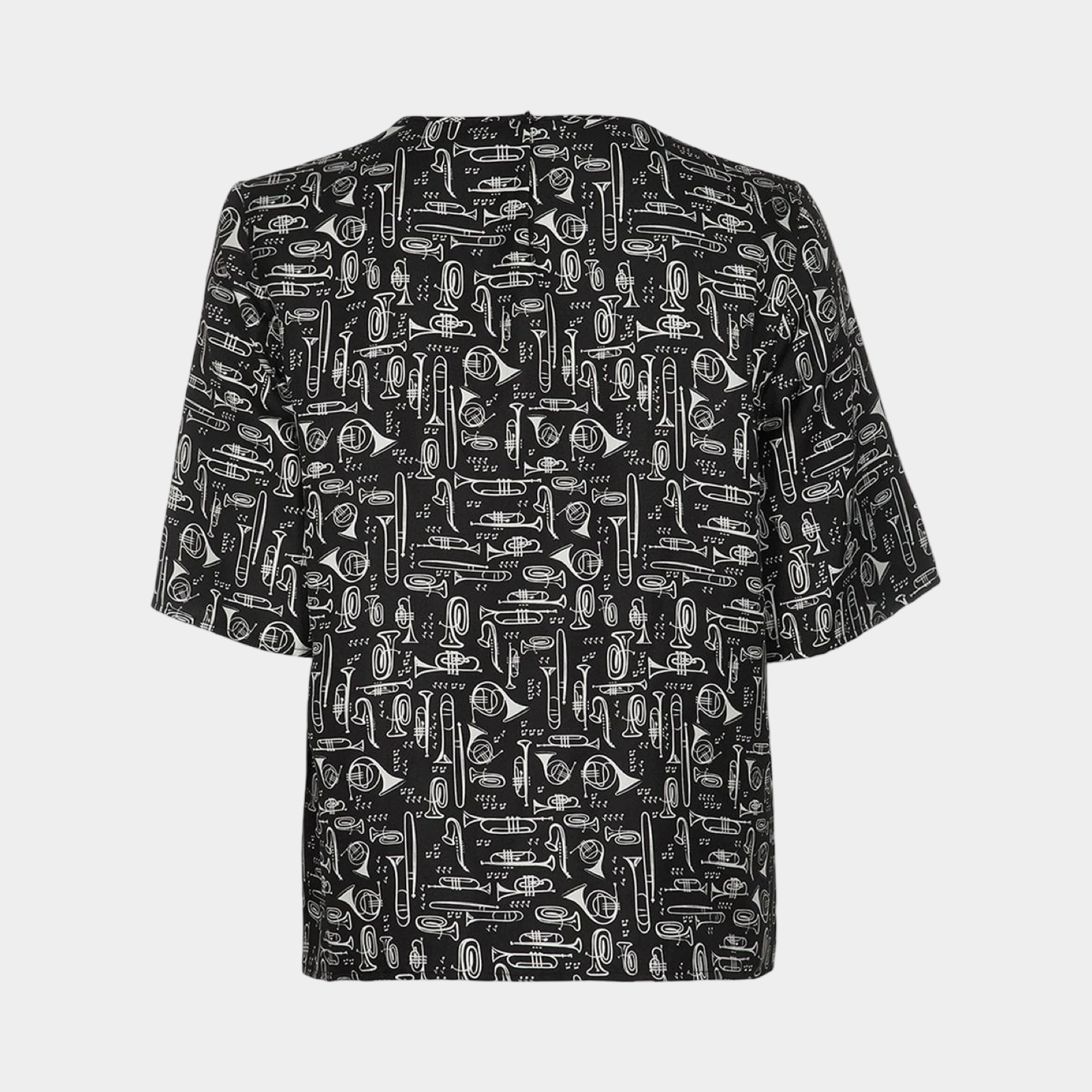 Dolce & Gabbana Trumpet Print Women Blouse F5H52T HS1ID HN607 Back View