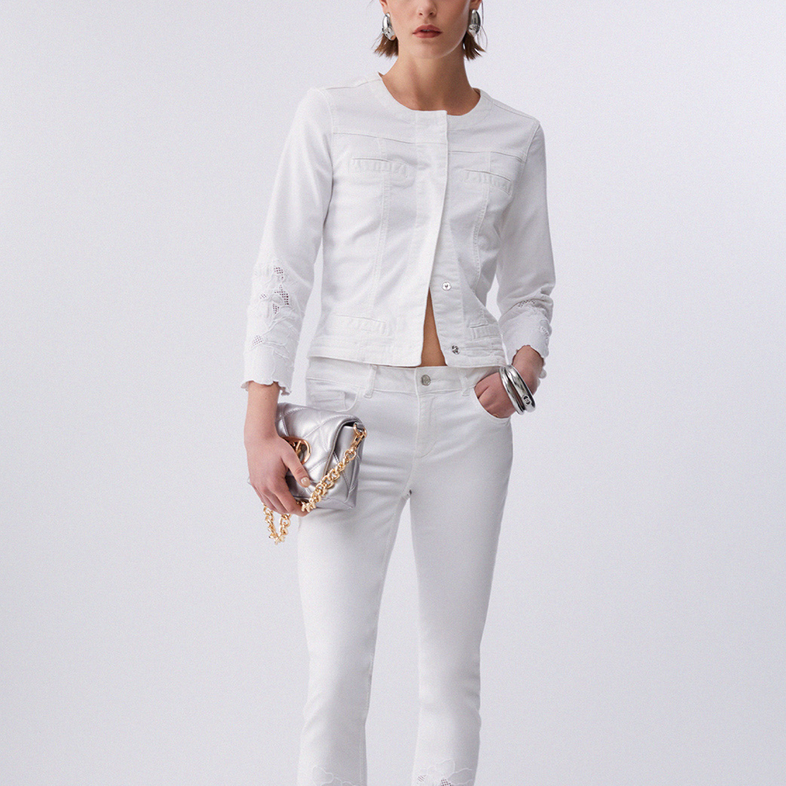 Дамско бяло сако Liu Jo Women Blazer WA6262 T367A P9255 Front View