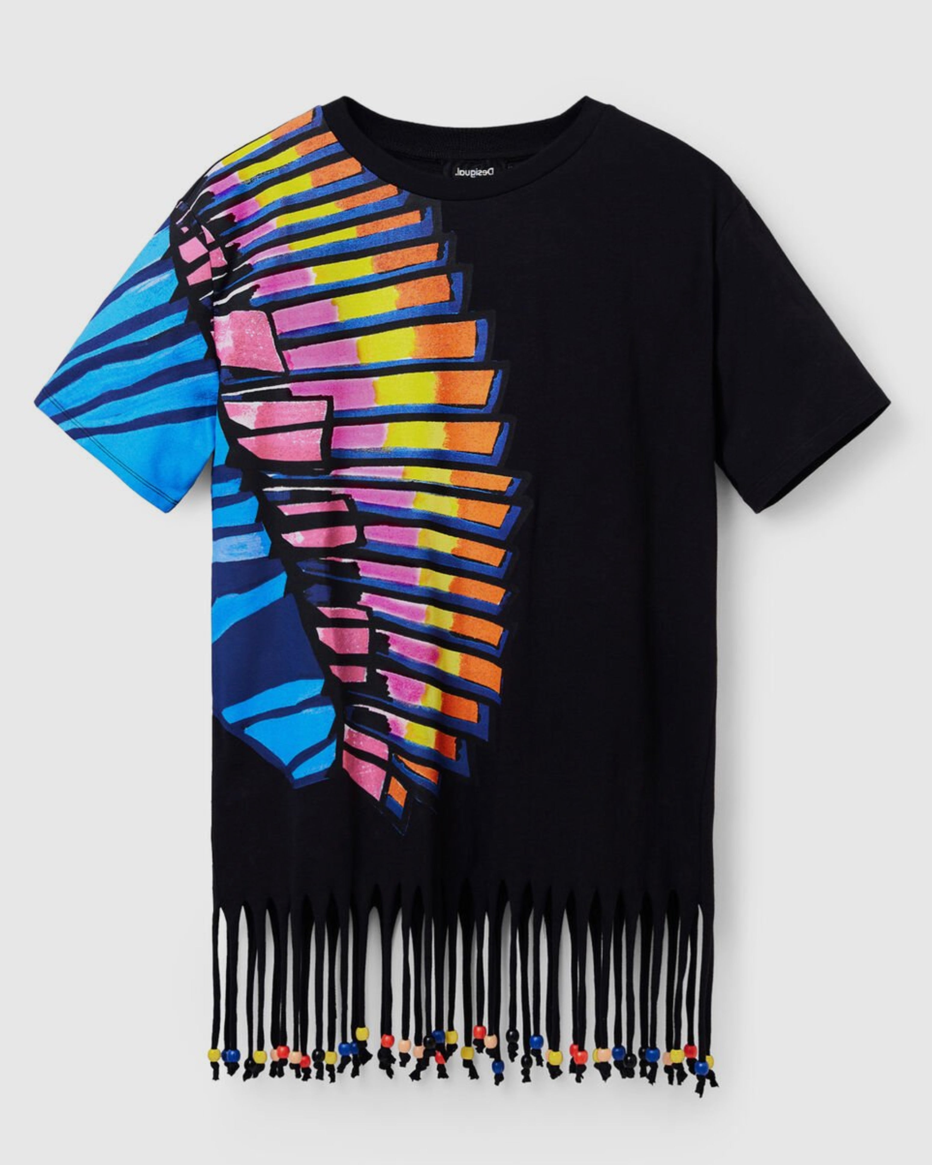 Дамска уголемена тениска рокля Women’s oversize beaded tropical t-shirt Desigual 23SWMK23 2000S