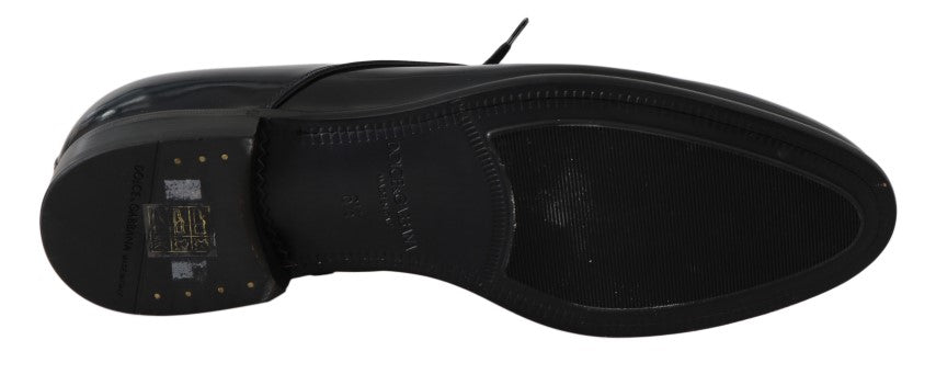 Dolce & Gabbana Елегантни тъмносини кожени обувки дерби